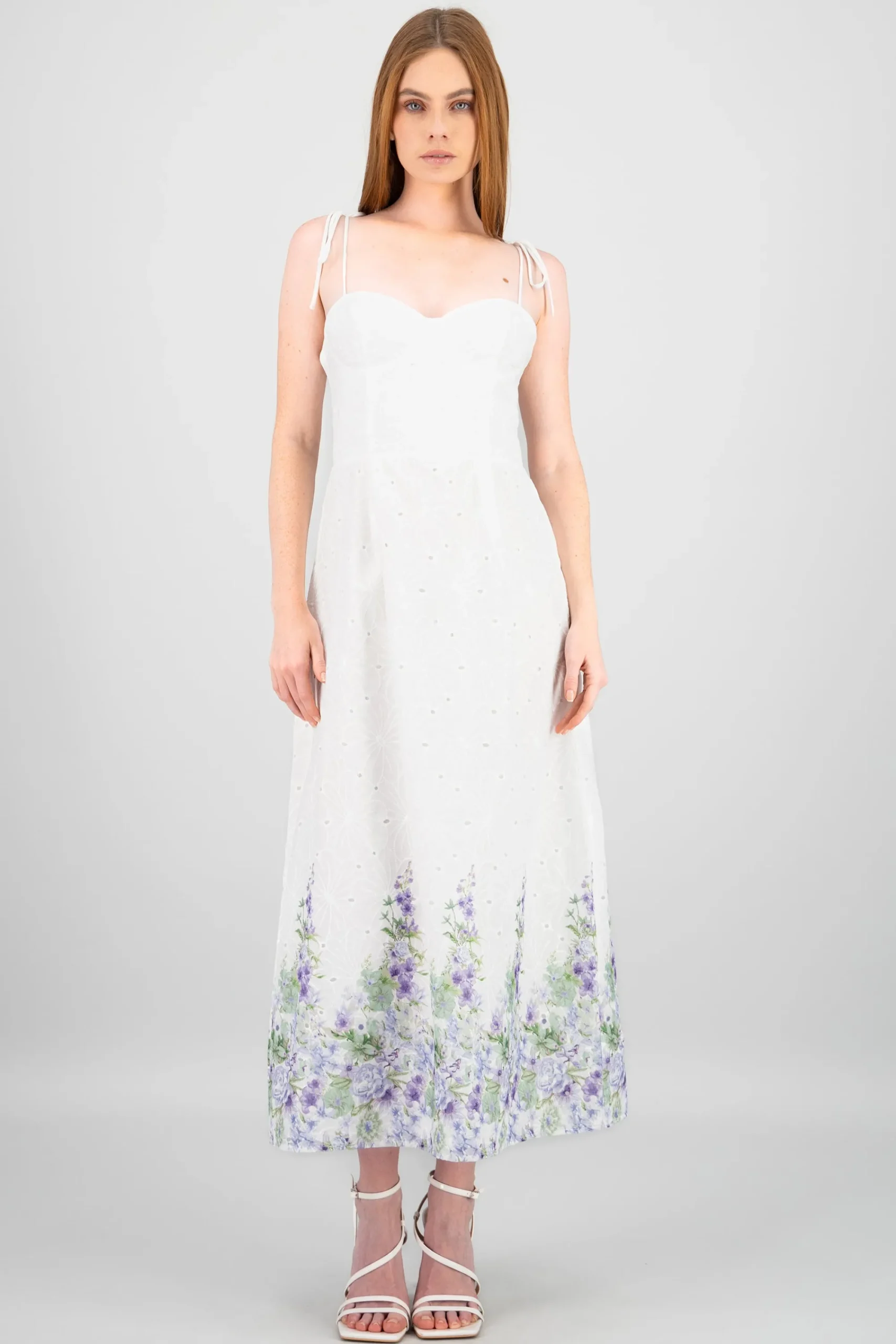 Shasa Eyelet Printed Maxi Dress