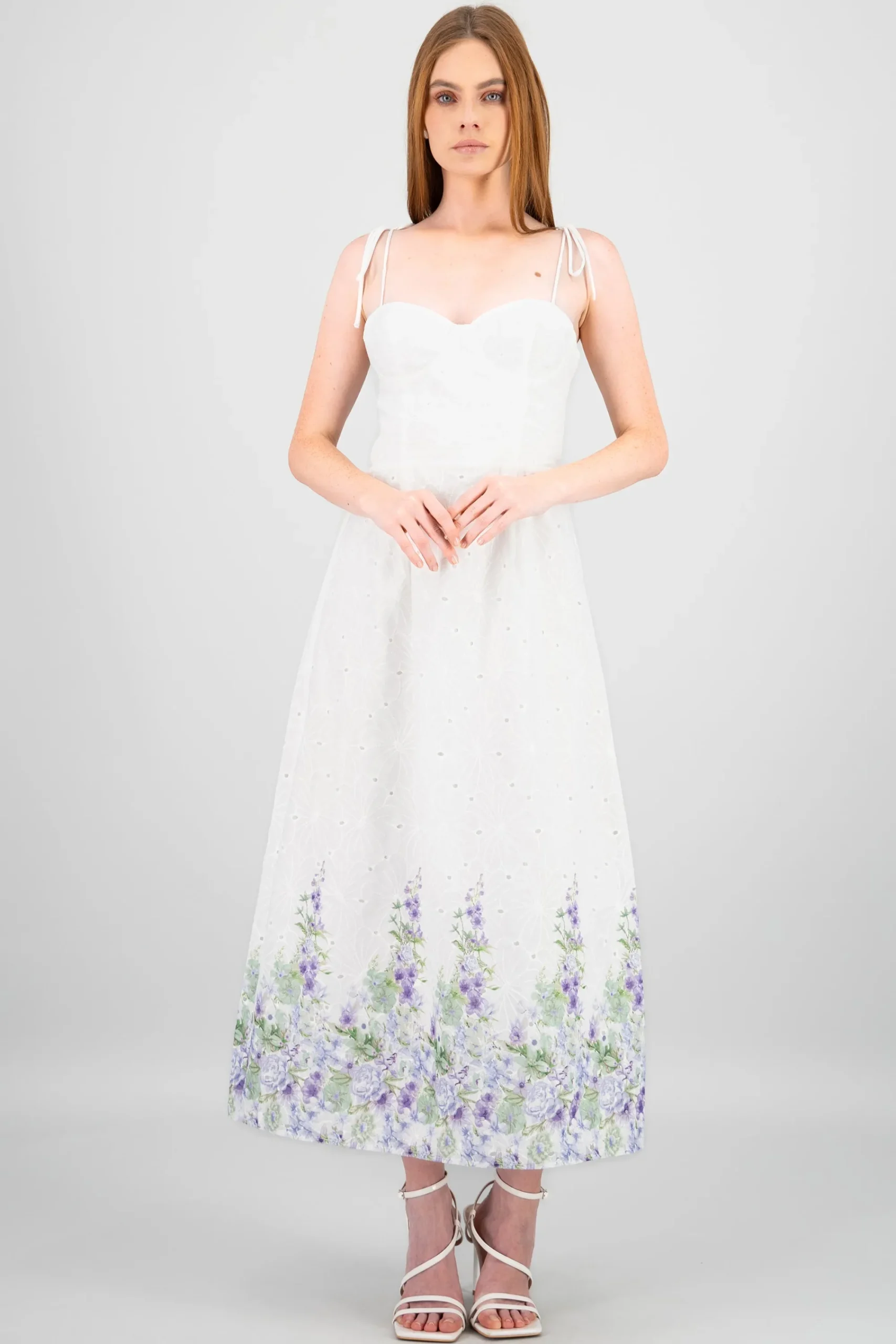 Shasa Eyelet Printed Maxi Dress