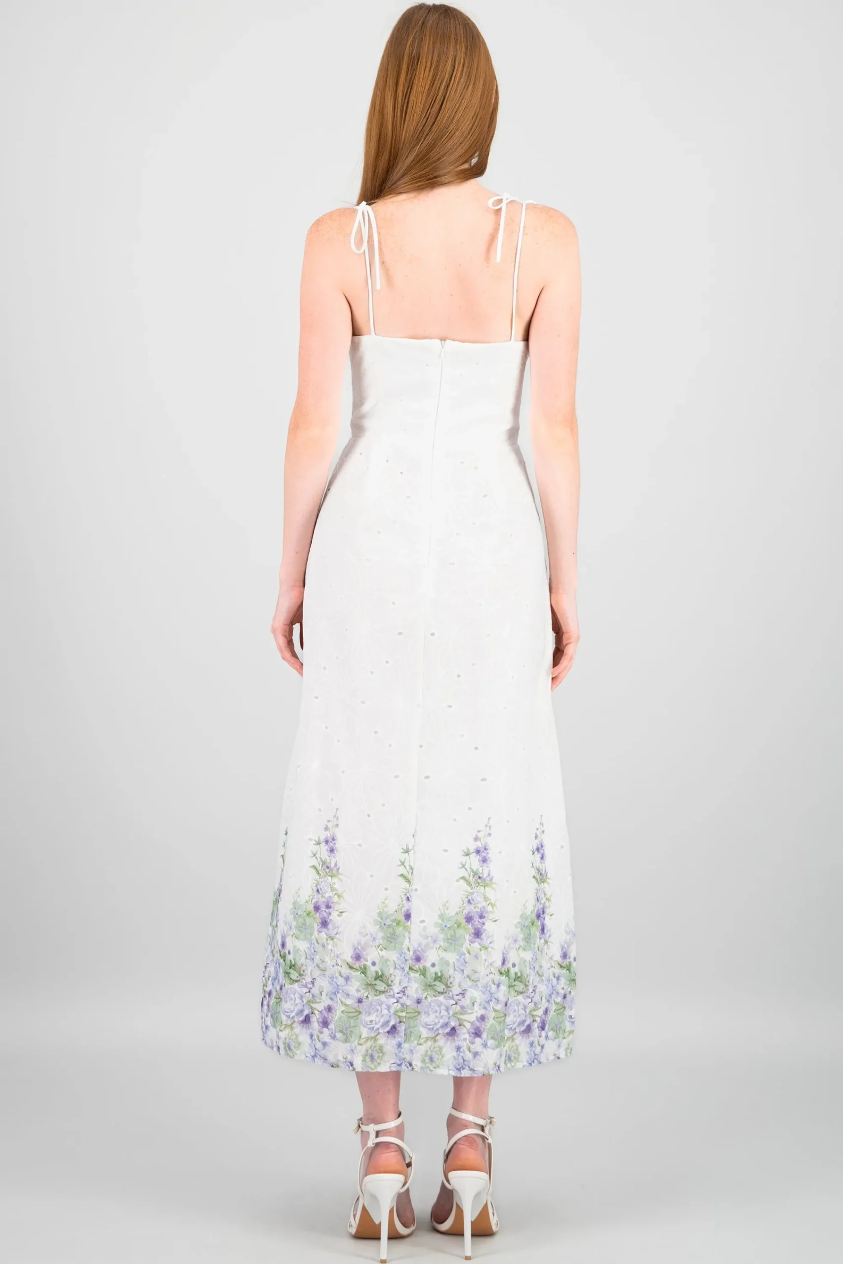 Shasa Eyelet Printed Maxi Dress