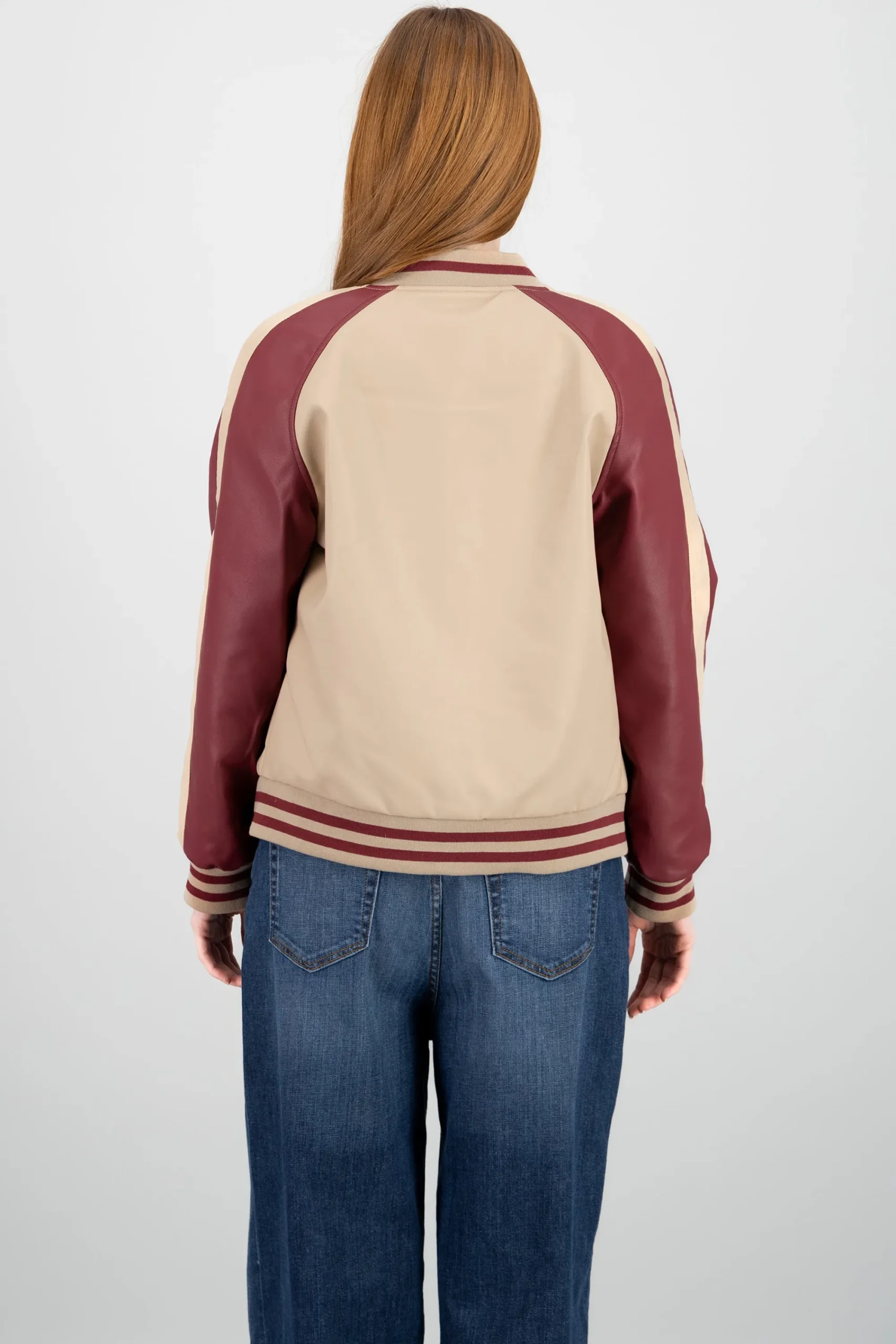Shasa Faux Leather Bomber Jacket