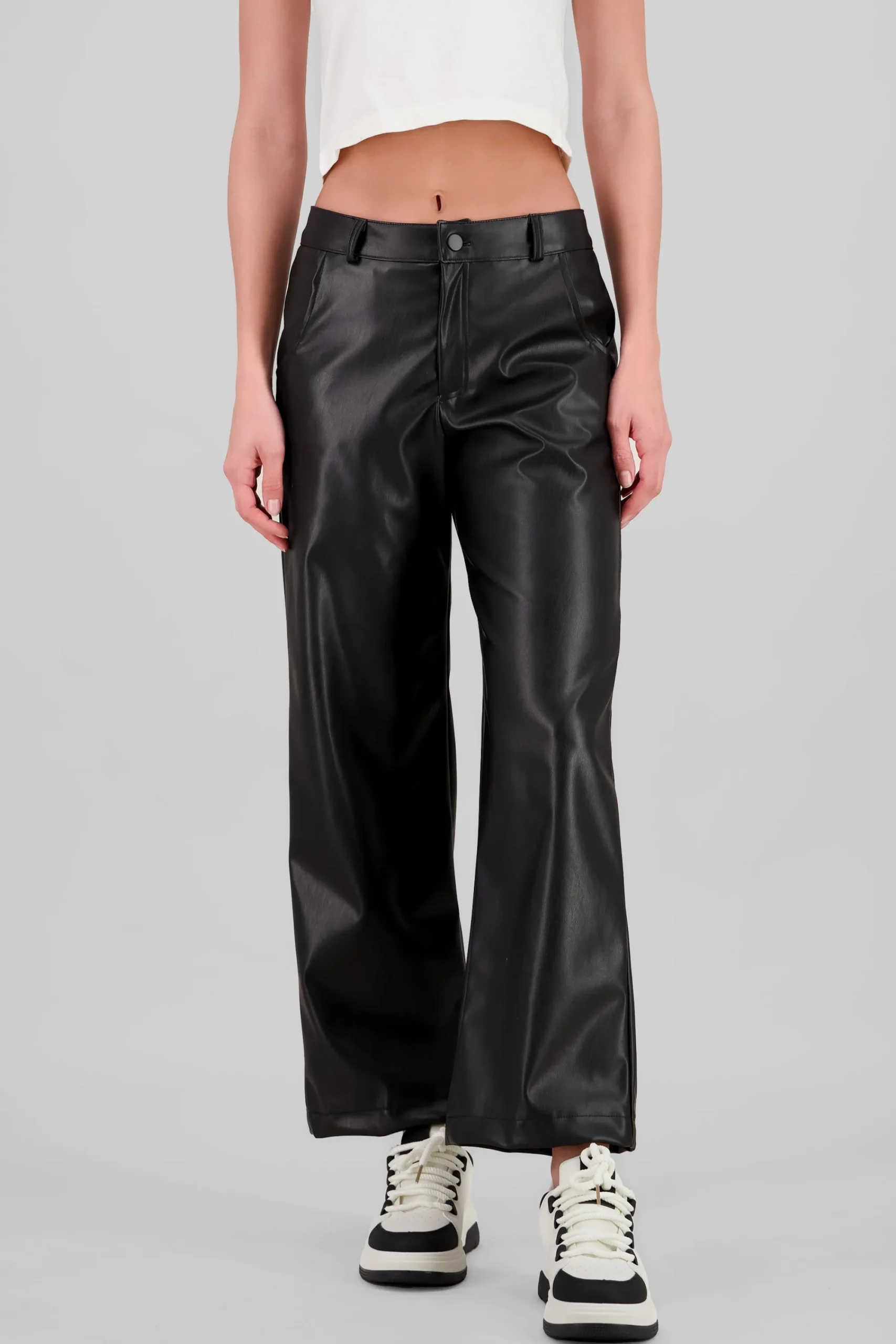 Shasa Faux Leather Wide Leg Pants