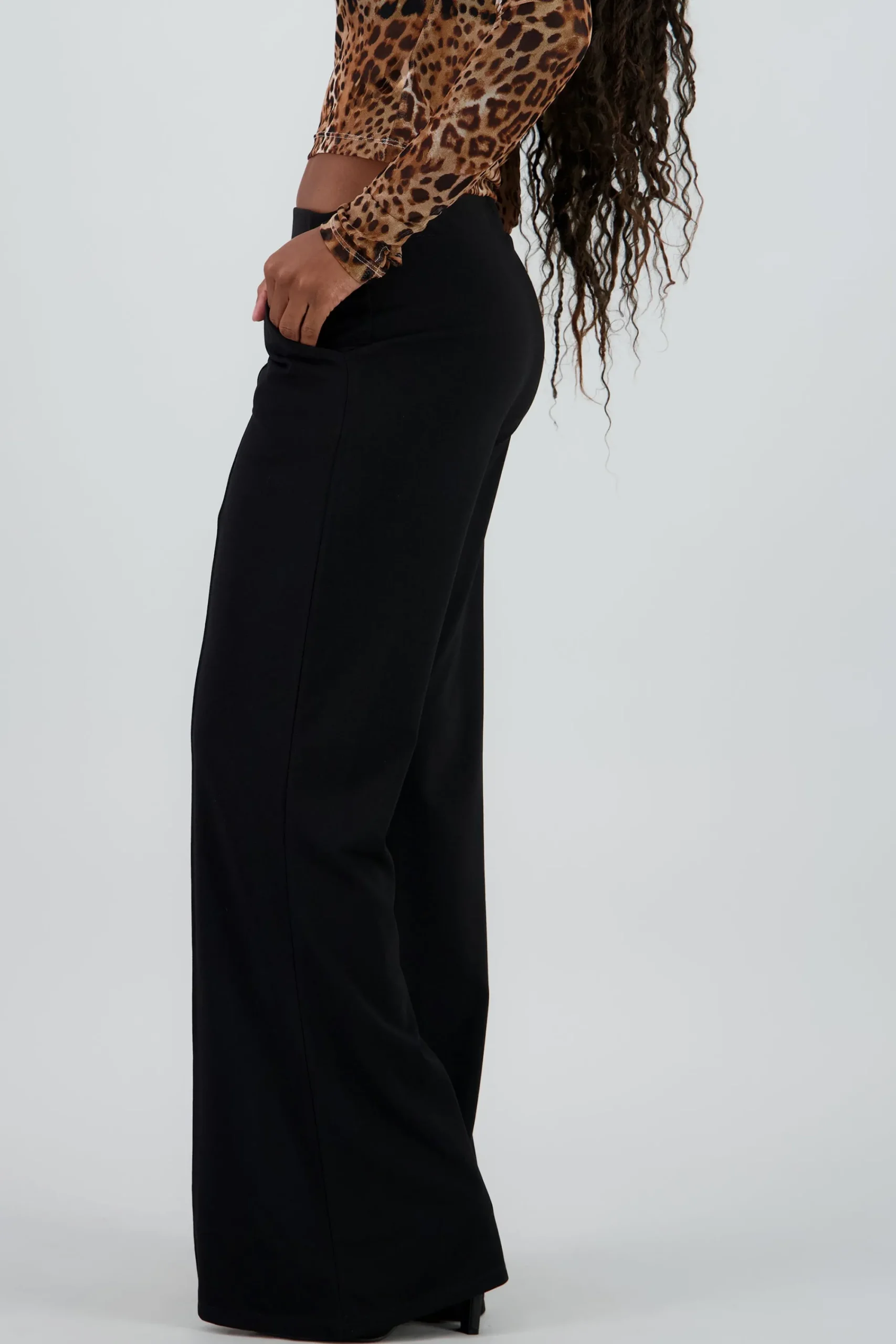 Shasa Flare Pants with Contrast Stripe Detail