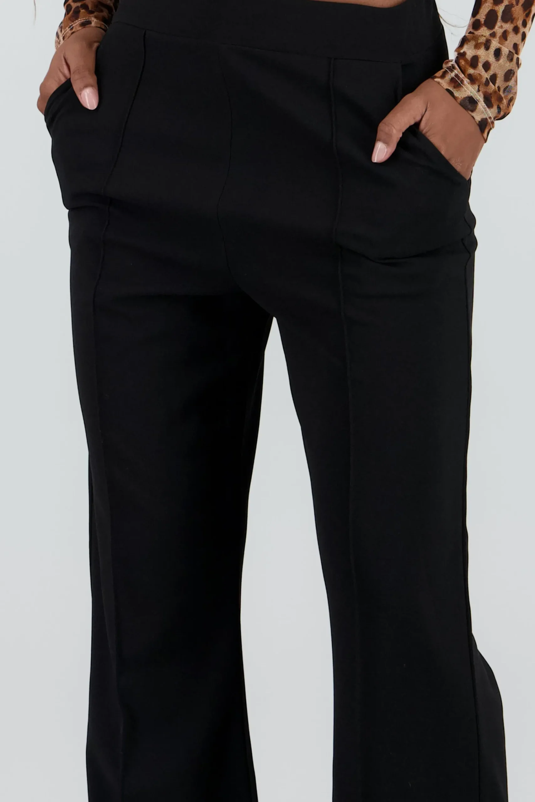 Shasa Flare Pants with Contrast Stripe Detail