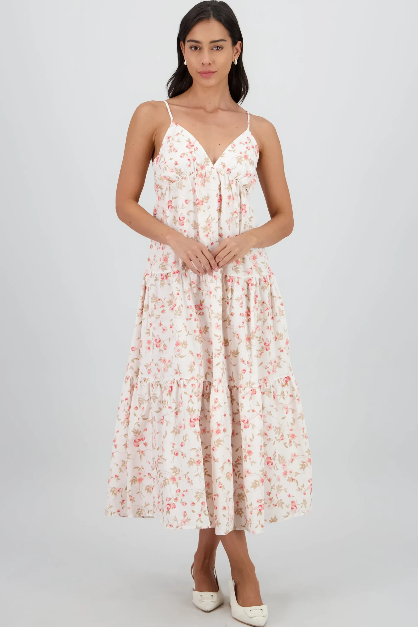 Shasa Floral Print Maxi Strap Dress
