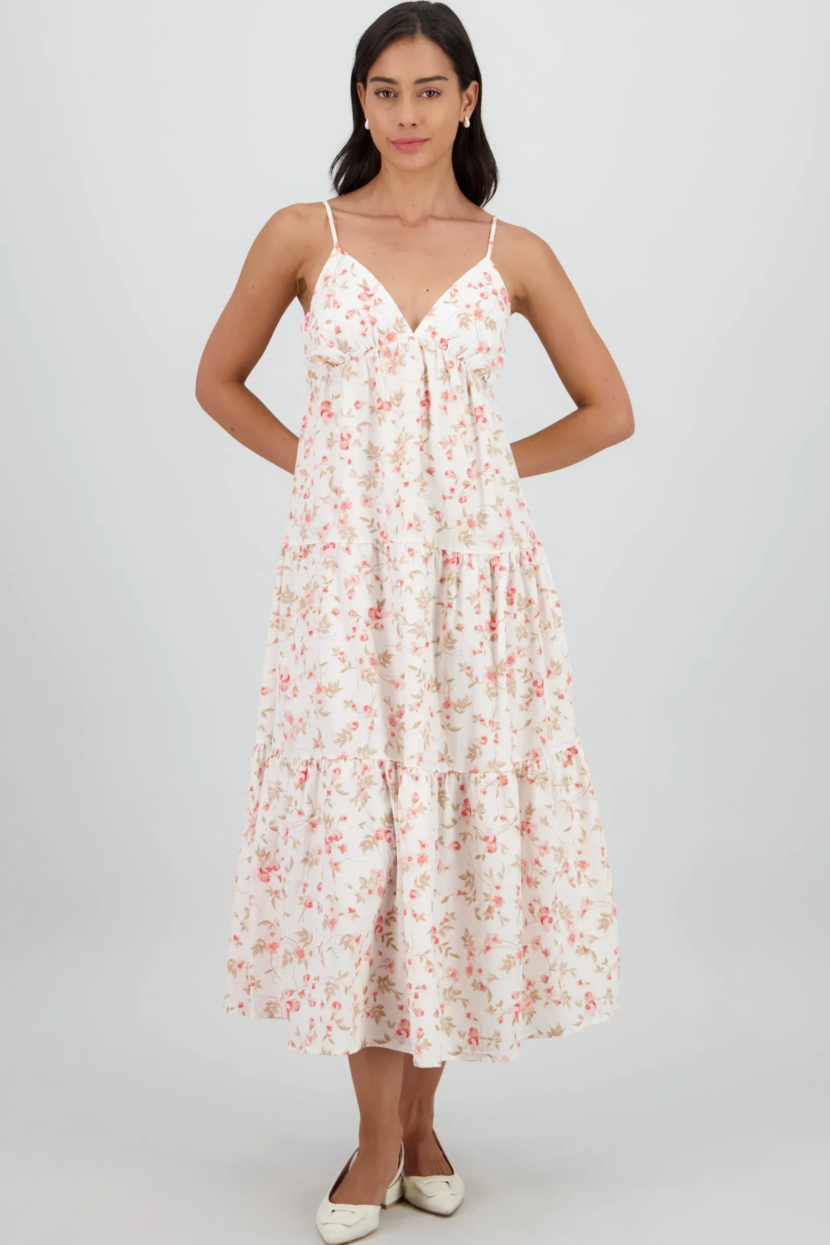 Shasa Floral Print Maxi Strap Dress