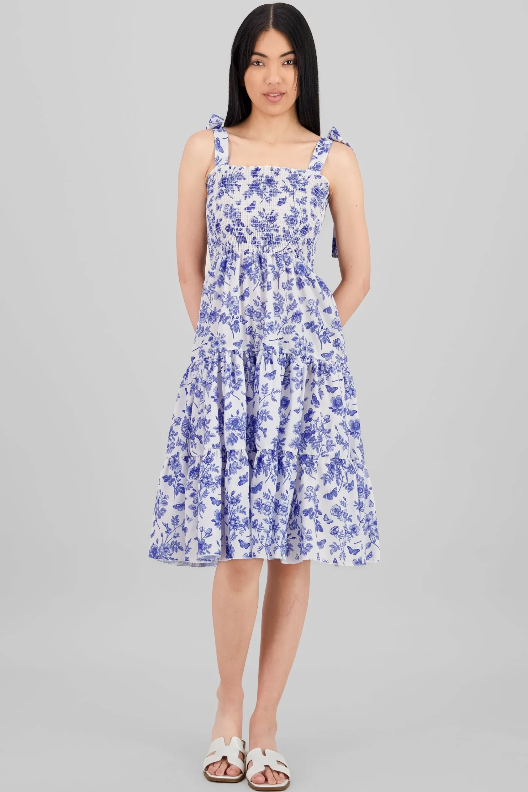 Shasa Floral Print Ruffle Dress