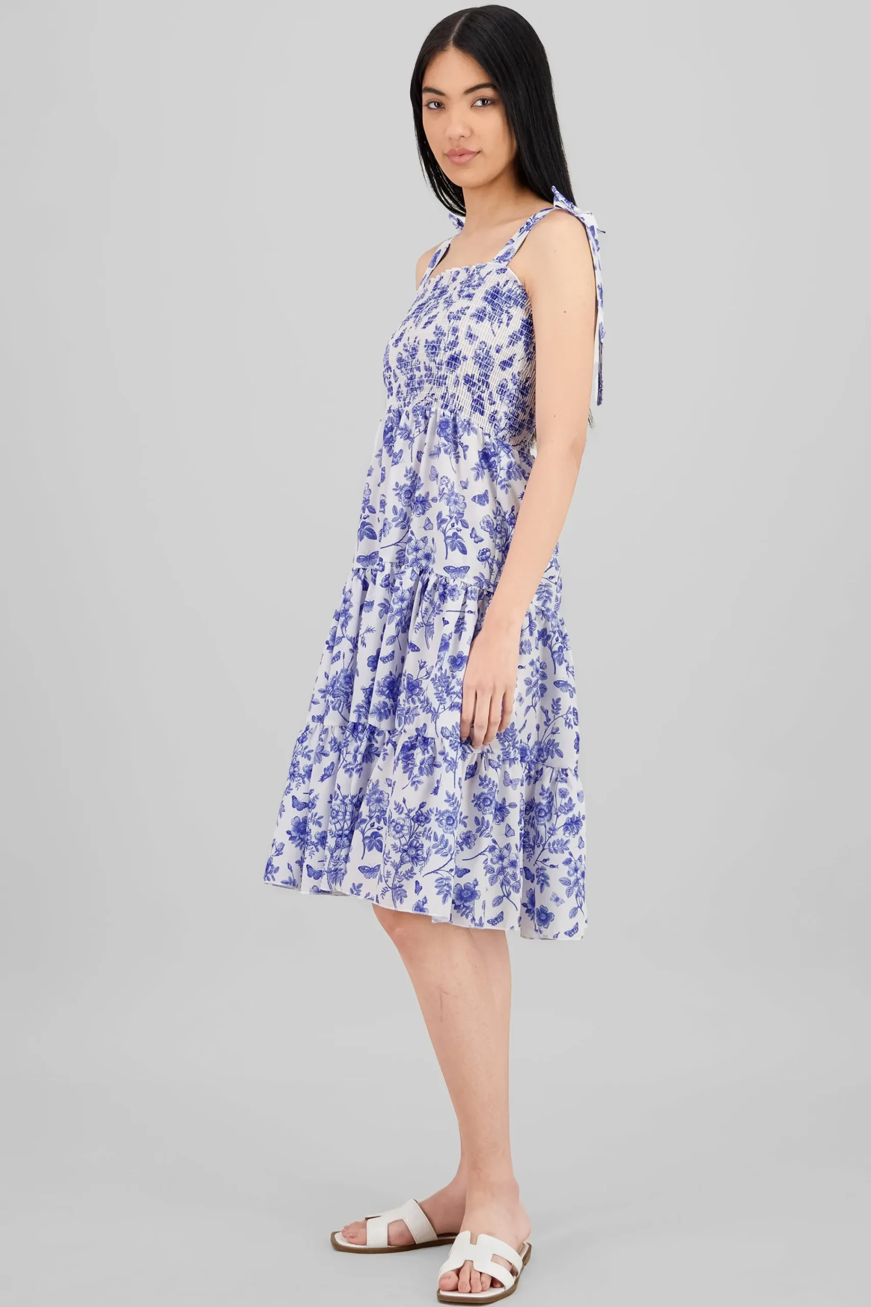 Shasa Floral Print Ruffle Dress
