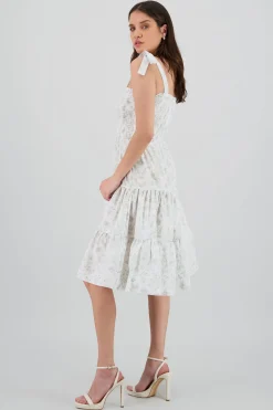 Shasa Floral Print Ruffle Dress