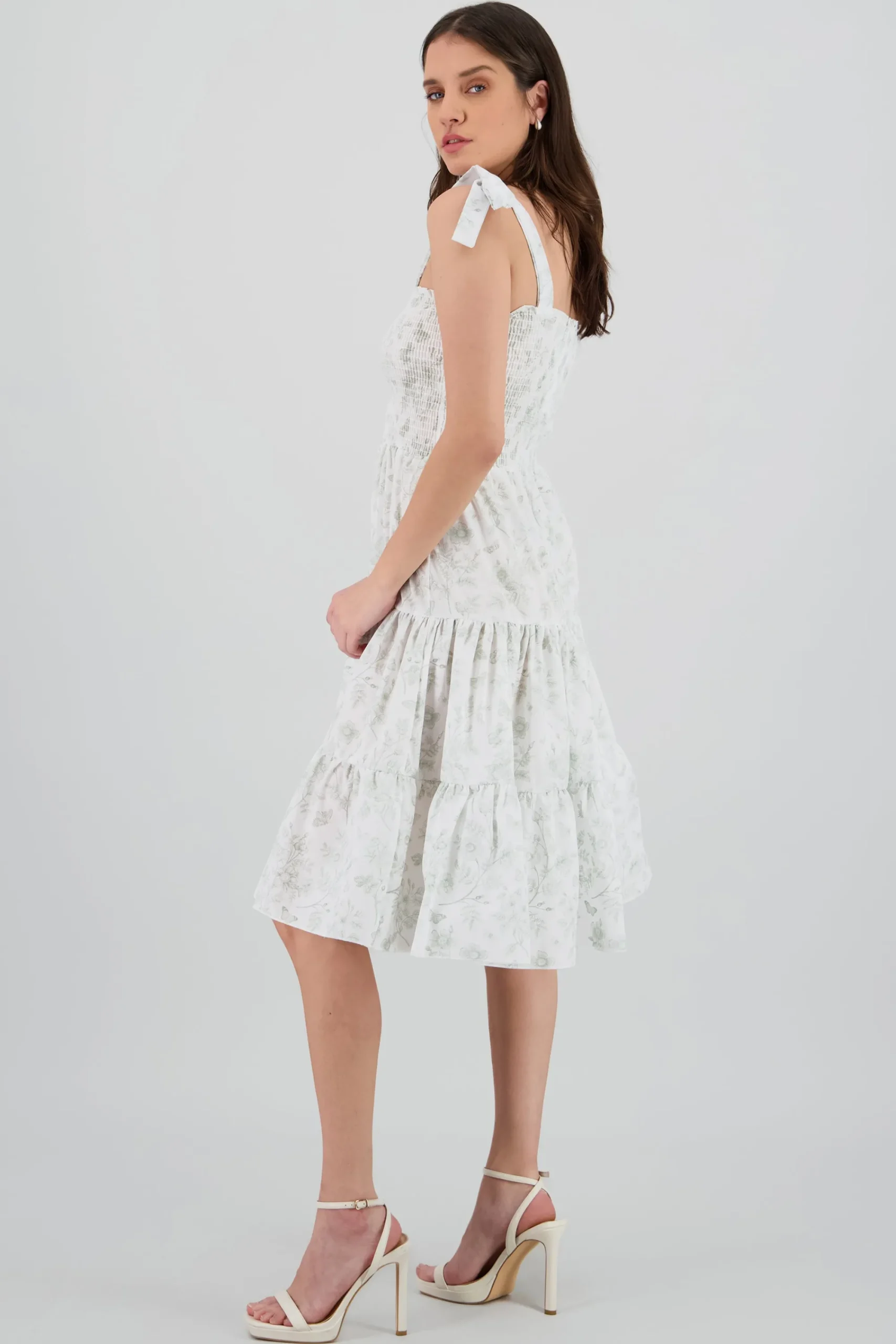 Shasa Floral Print Ruffle Dress