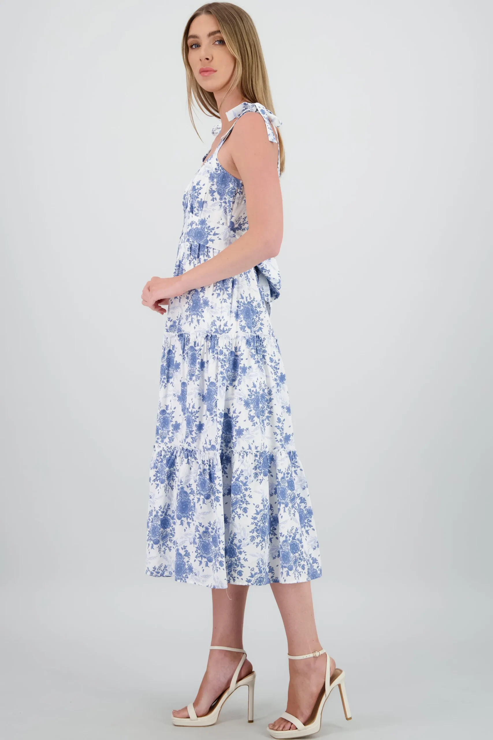 Shasa Floral Printed Ruffled Maxi Dress