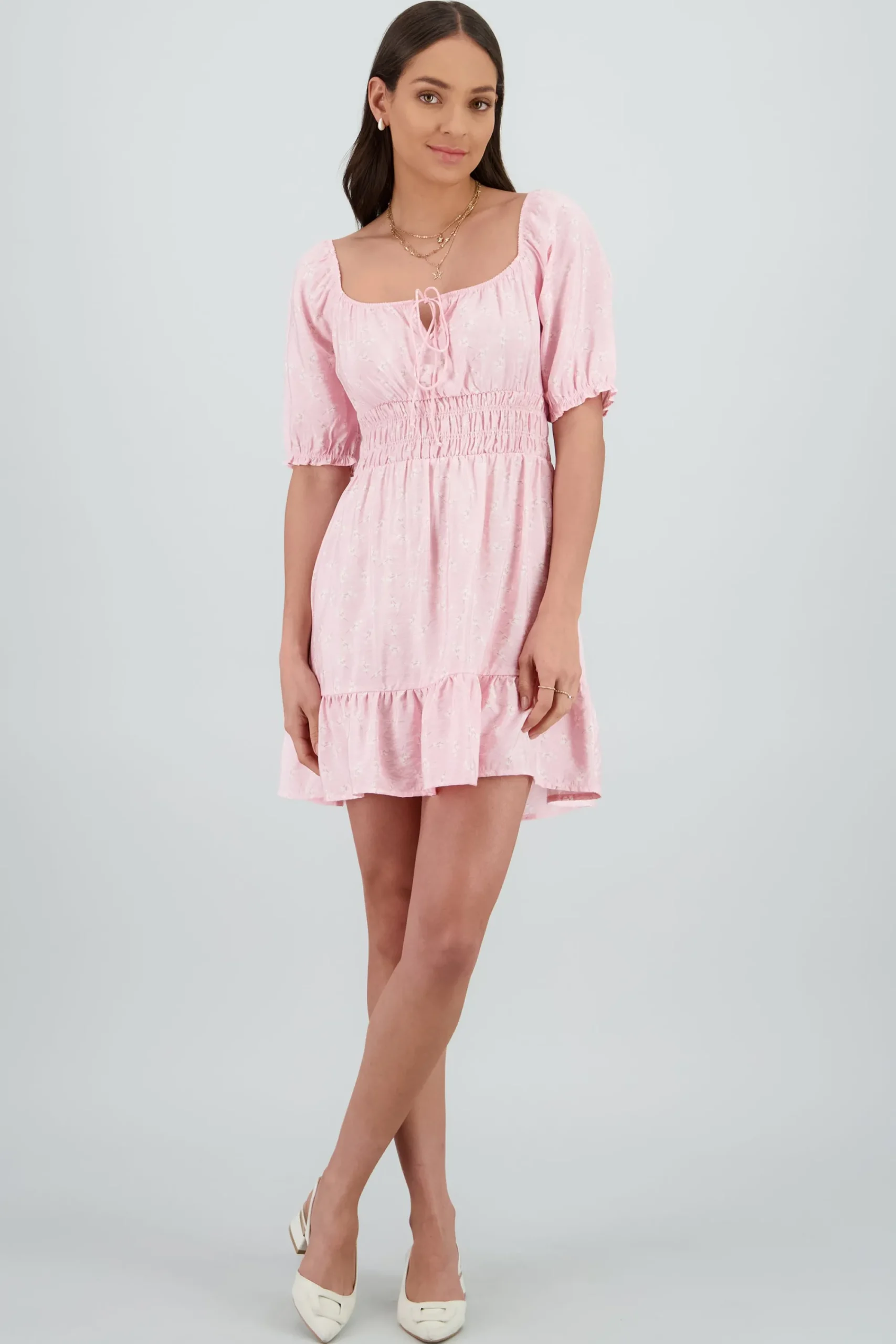 Shasa Floral Puff Sleeve Mini Dress