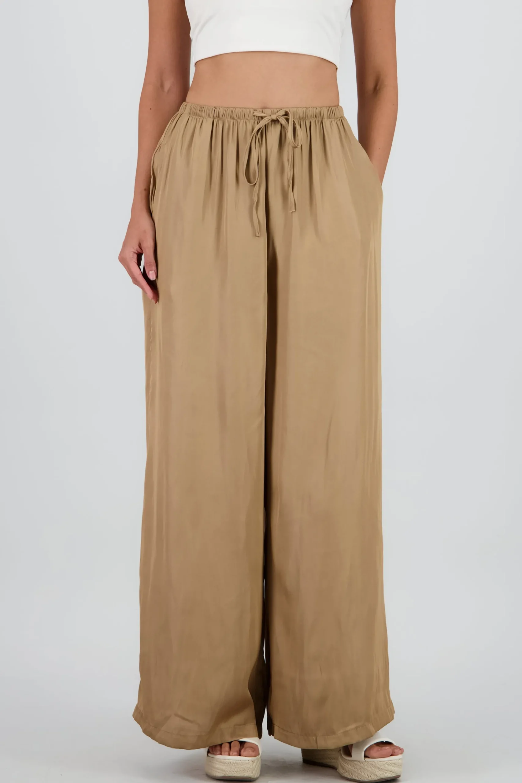 Shasa Flowy Pants with Drawstring Detail