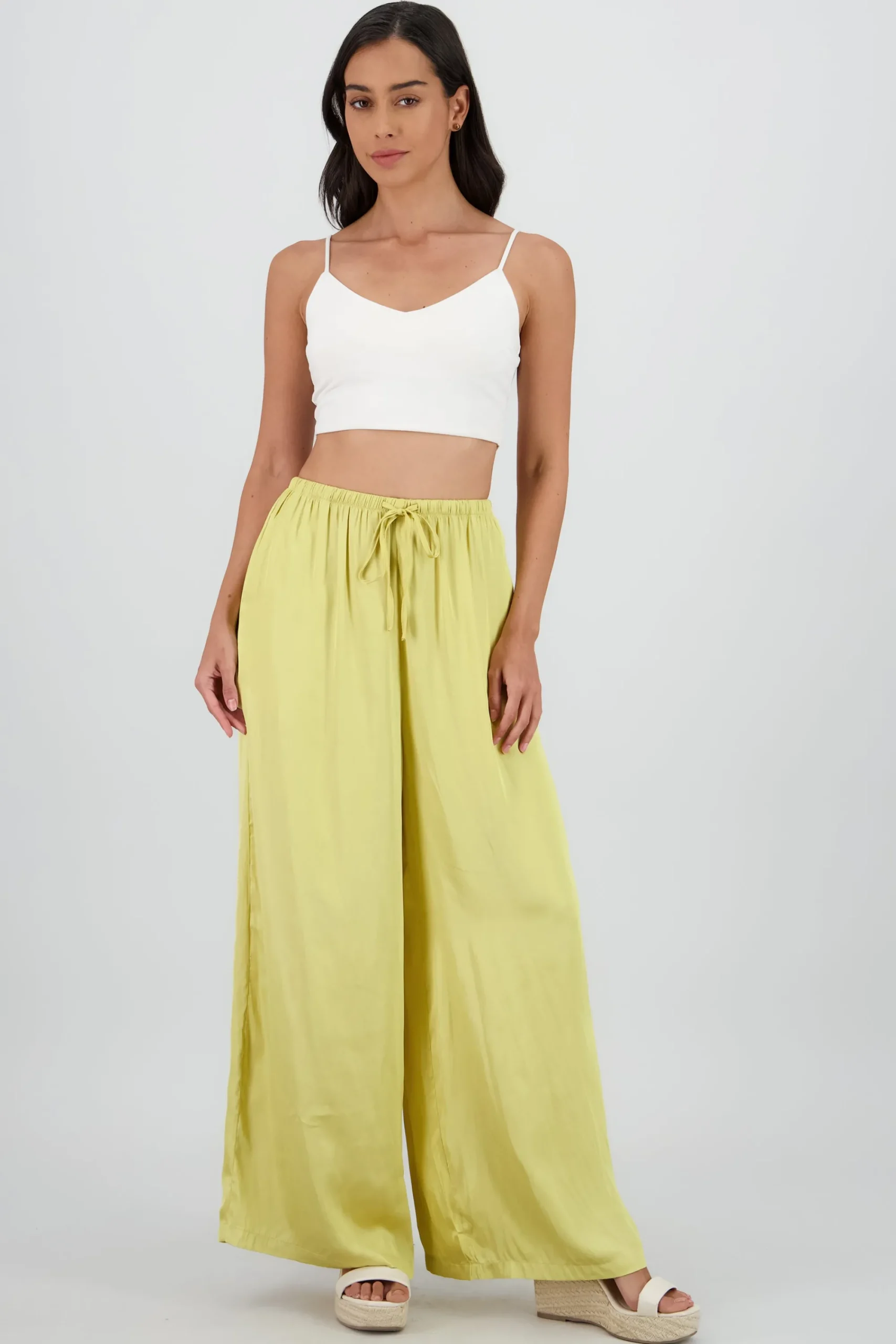 Shasa Flowy Pants with Drawstring Detail
