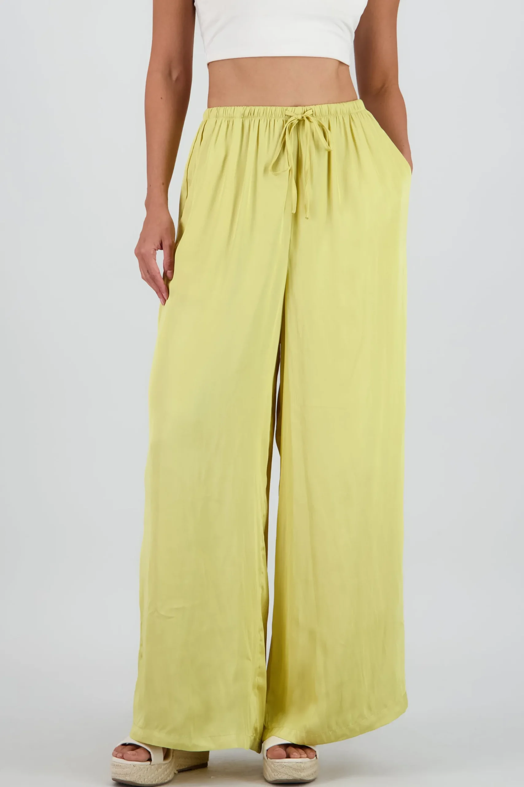 Shasa Flowy Pants with Drawstring Detail