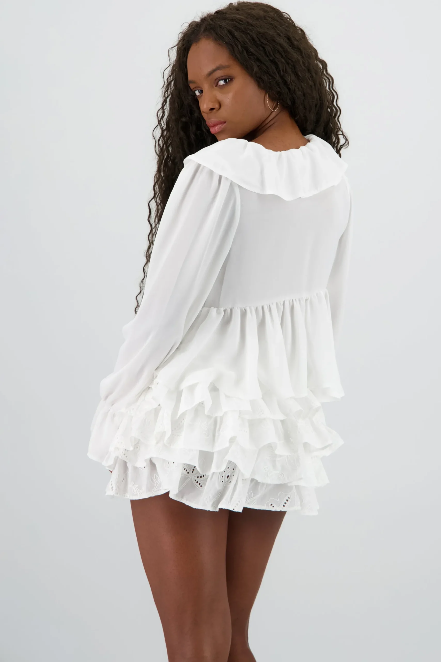 Shasa Flowy Shirt with Ruffles