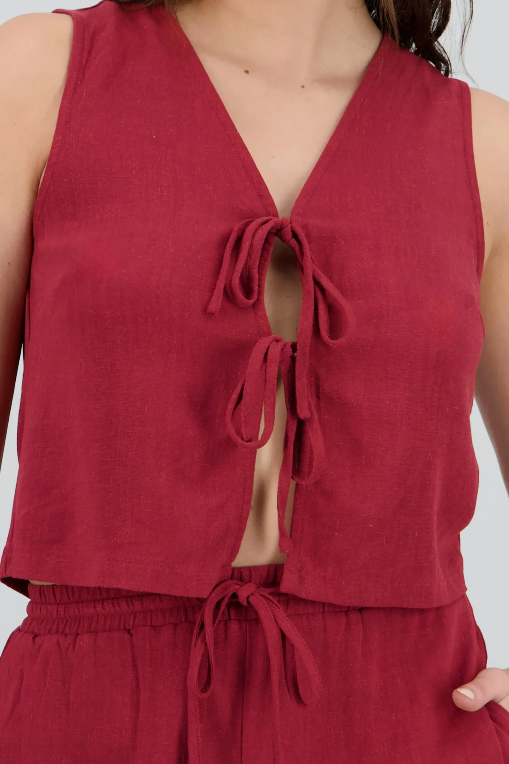 Shasa Flowy Vest with Ties