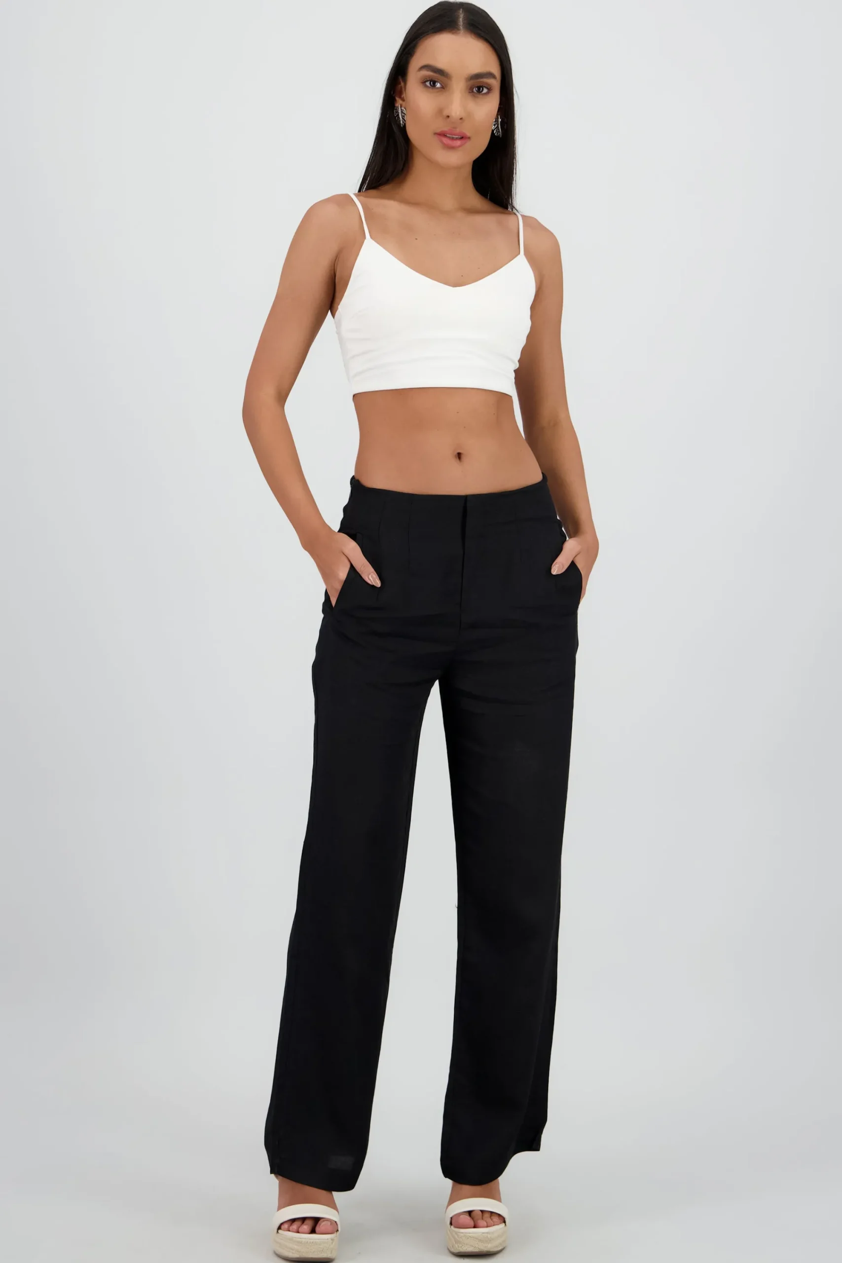 Shasa Fluid Pants with Pleat Detail
