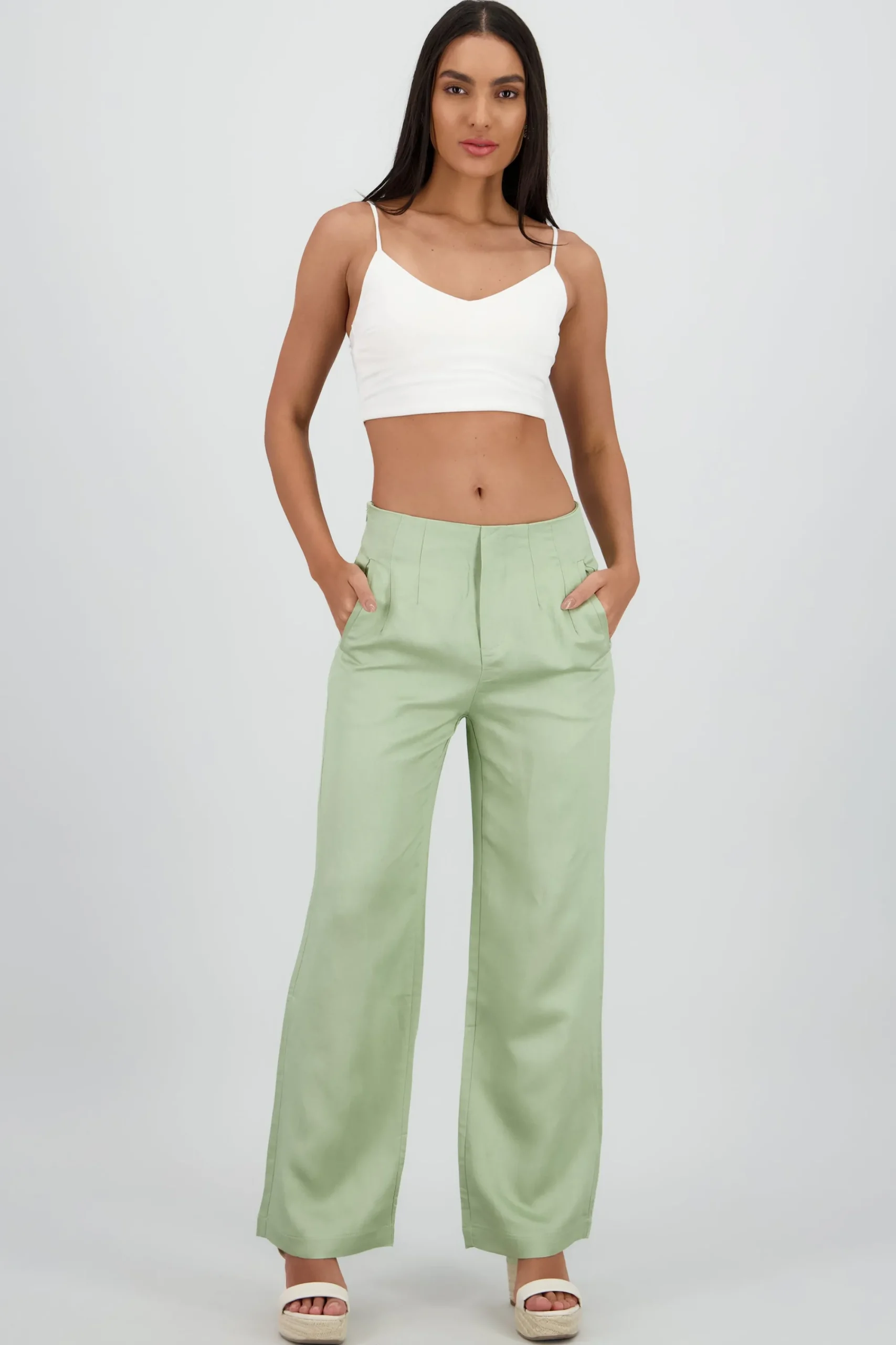 Shasa Fluid Pants with Pleat Detail