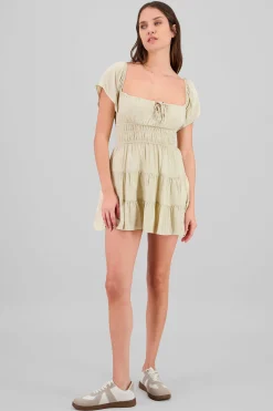 Shasa Frill Bust Short Sleeve Dress
