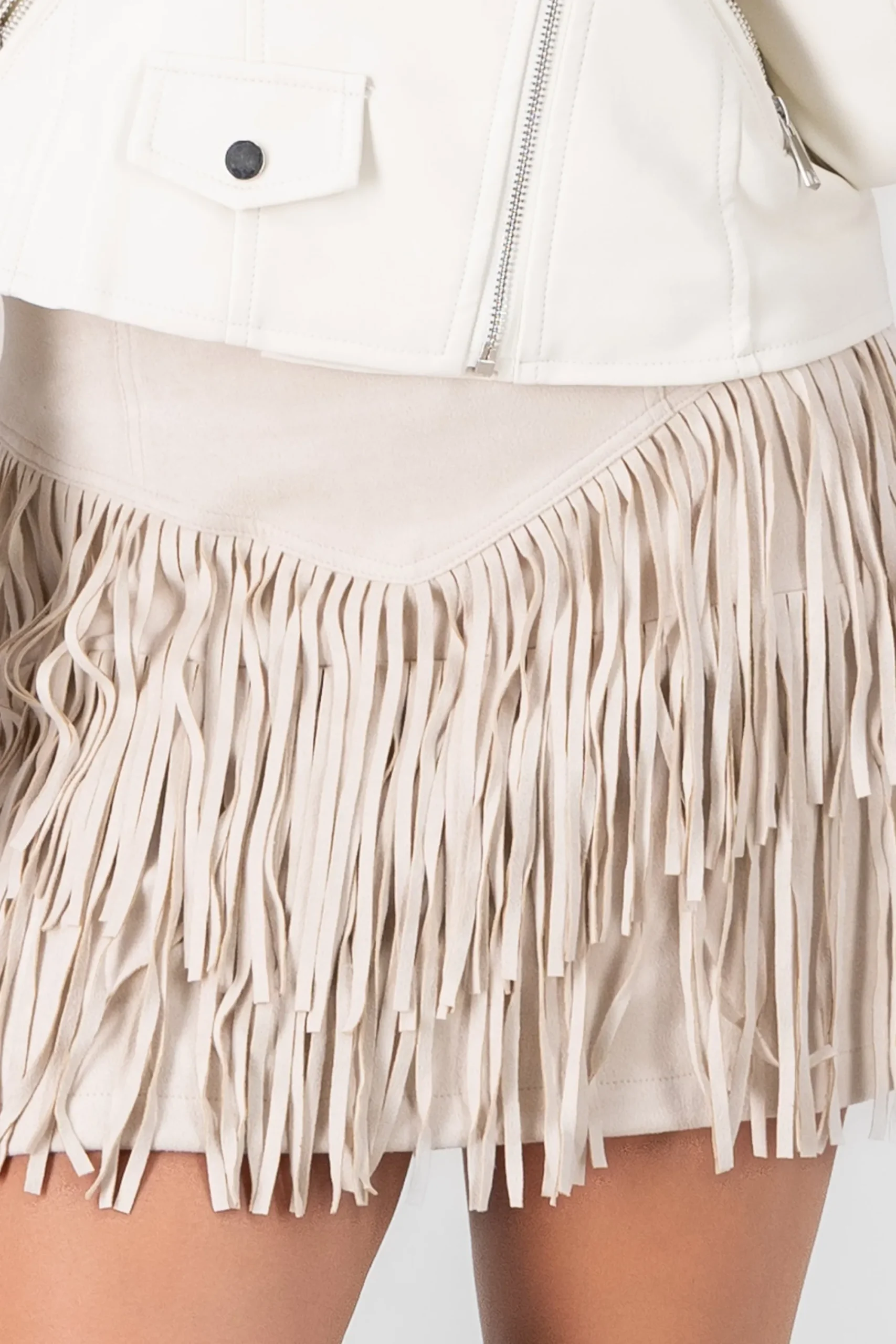 Shasa Fringe Detail Mini Skirt