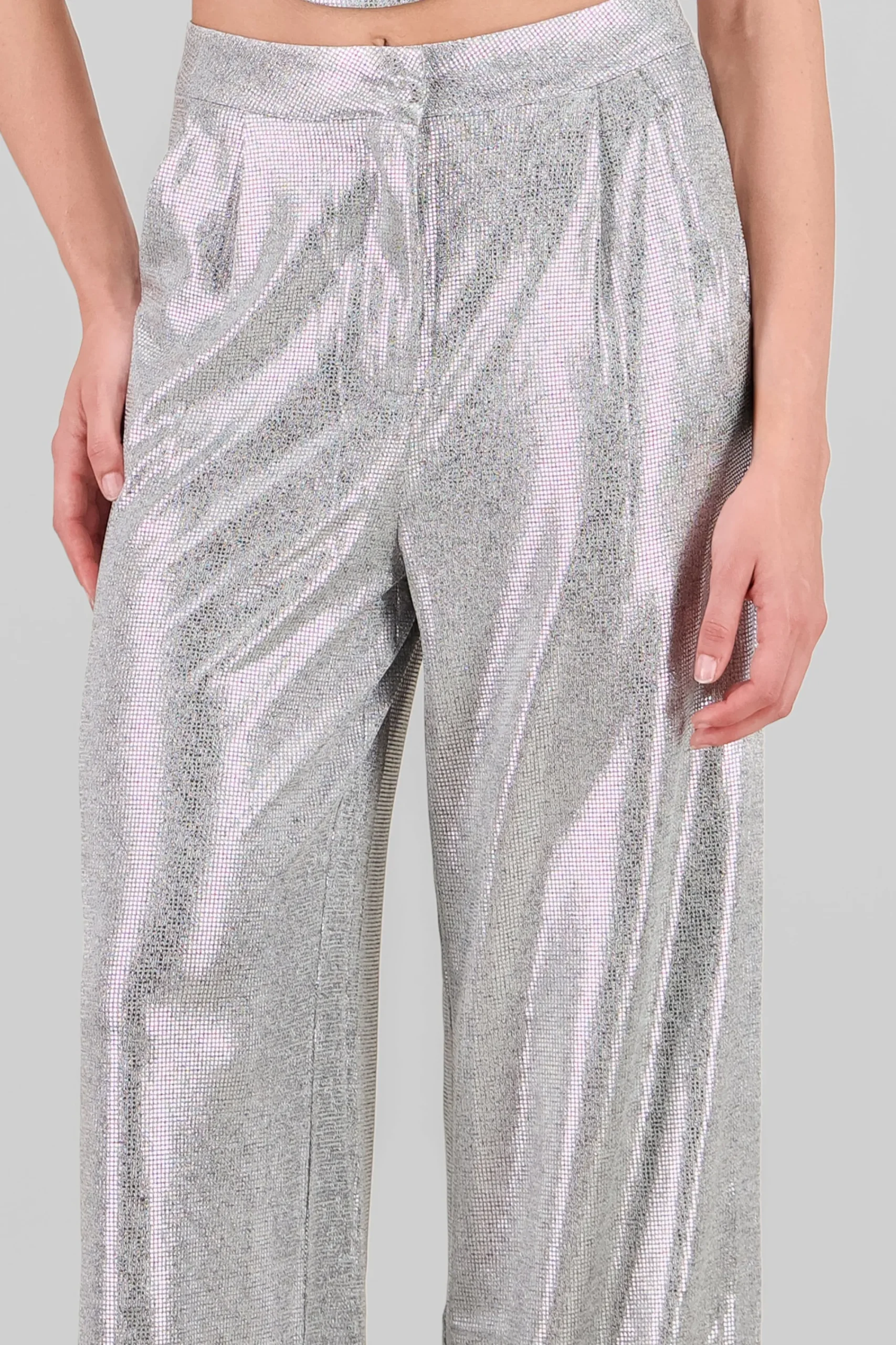 Shasa Glitter Flowy Wide Leg Pants
