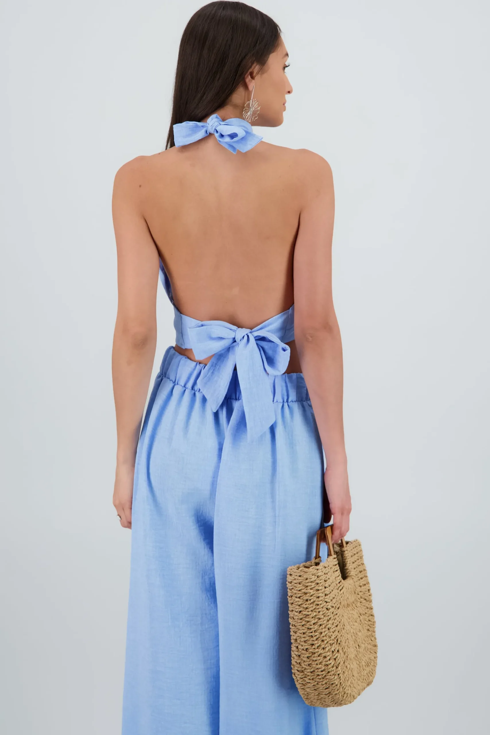 Shasa Halter Top with Pleat Detail