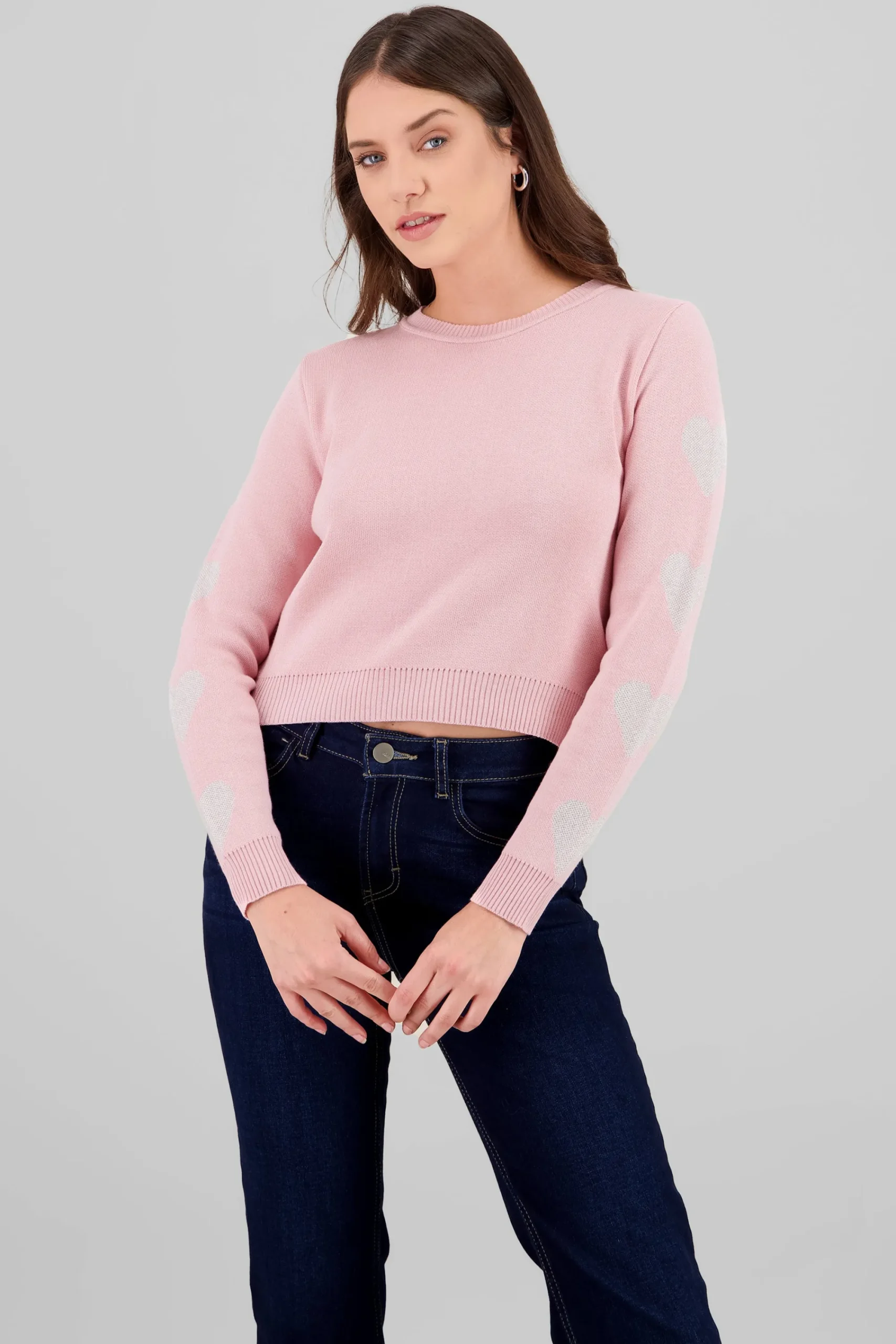 Shasa Heart Detail Sleeve Sweater