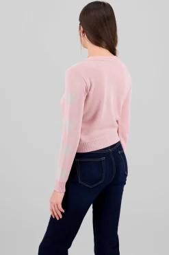 Shasa Heart Detail Sleeve Sweater