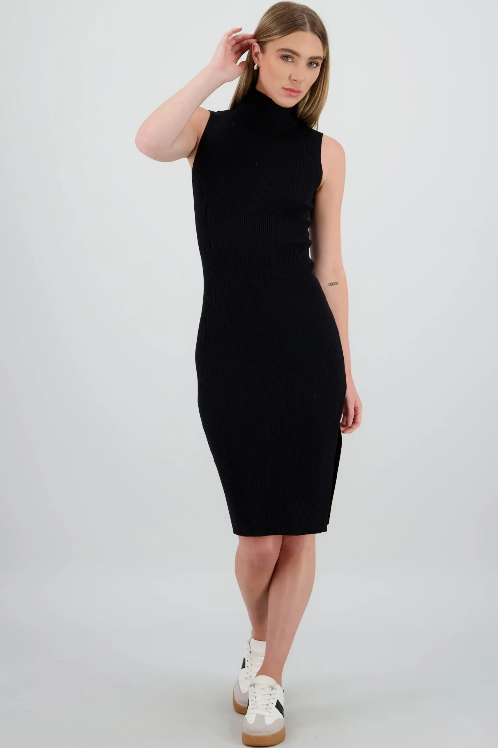 Shasa High Neck Knit Bodycon Dress