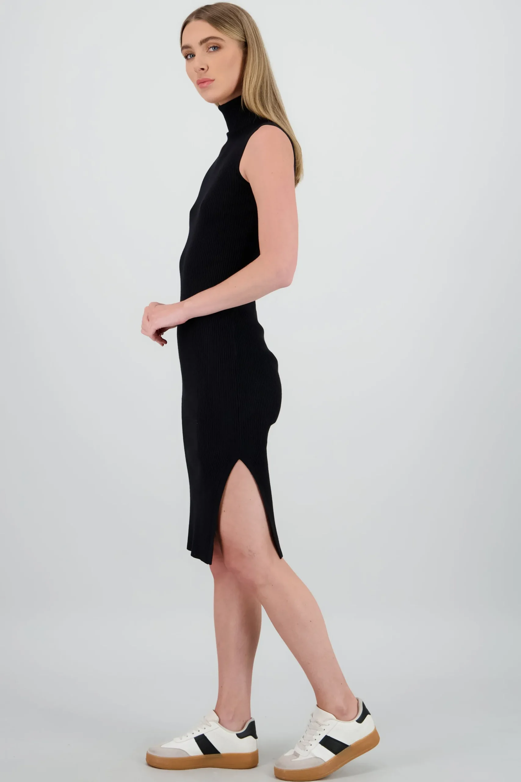 Shasa High Neck Knit Bodycon Dress