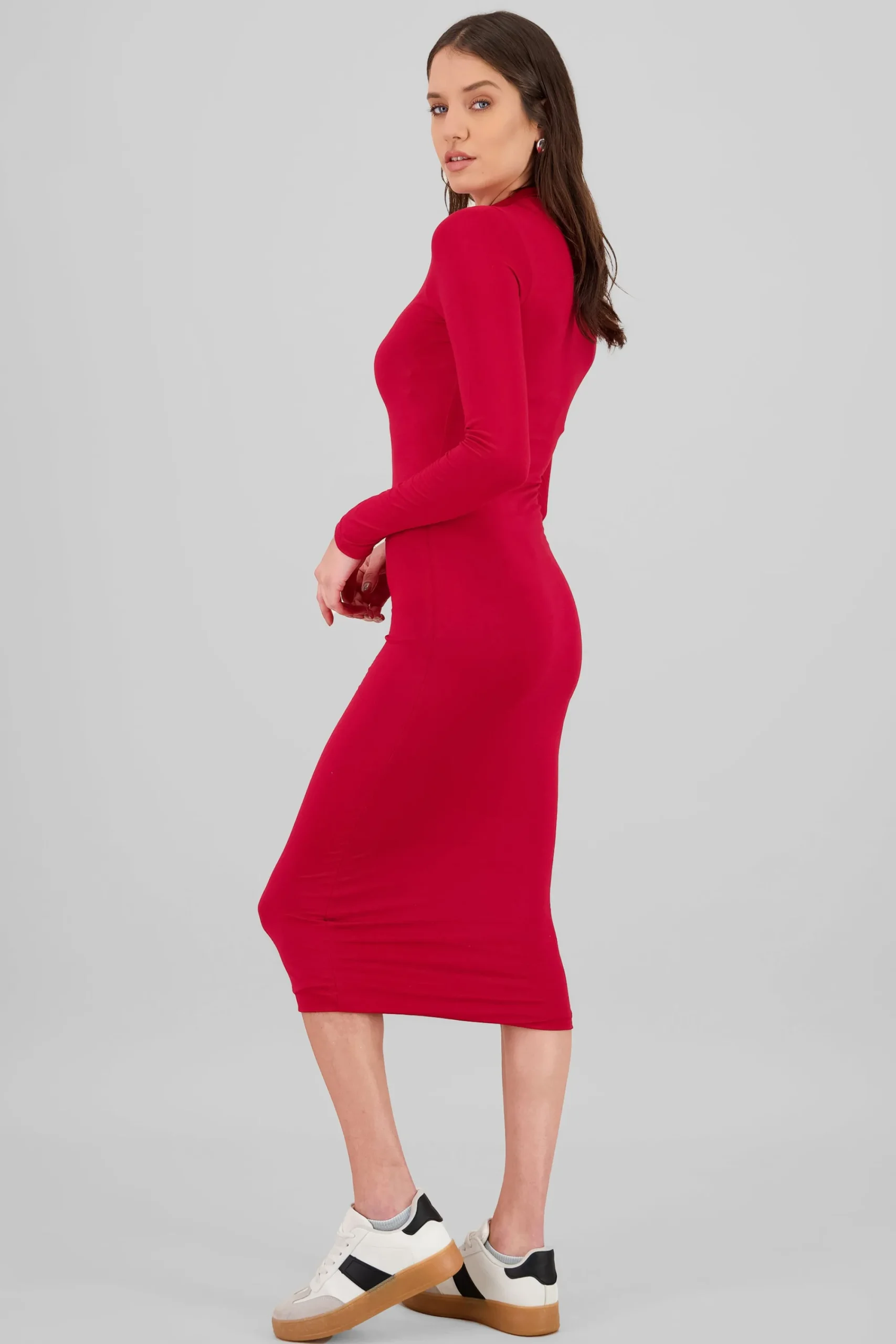 Shasa High Neck Midi Dress