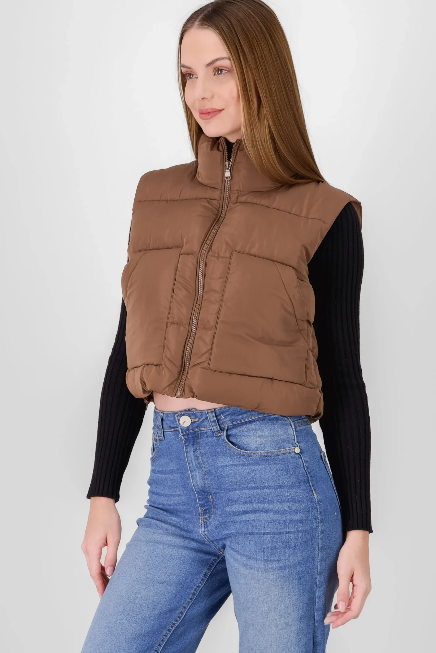 Shasa High Neck Quilted Vest