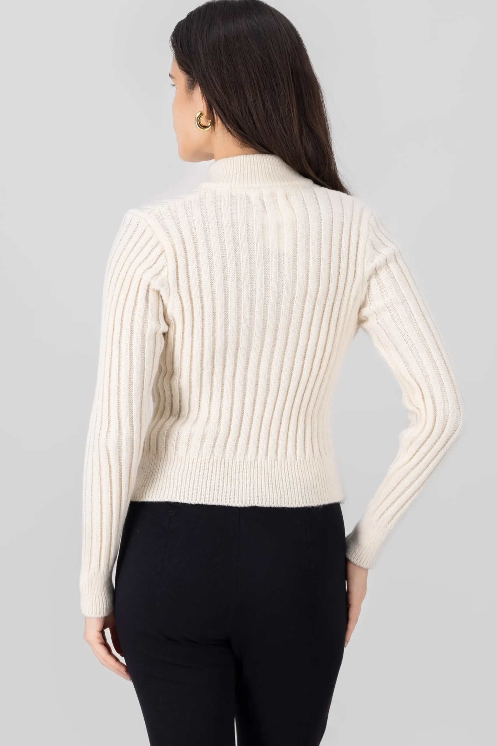 Shasa High Neck Sweater With Zipper