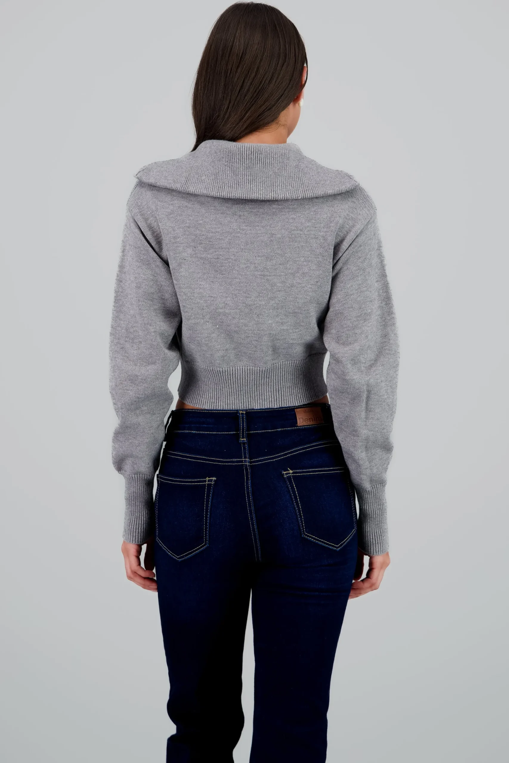 Shasa High Neck Sweater with Zipper