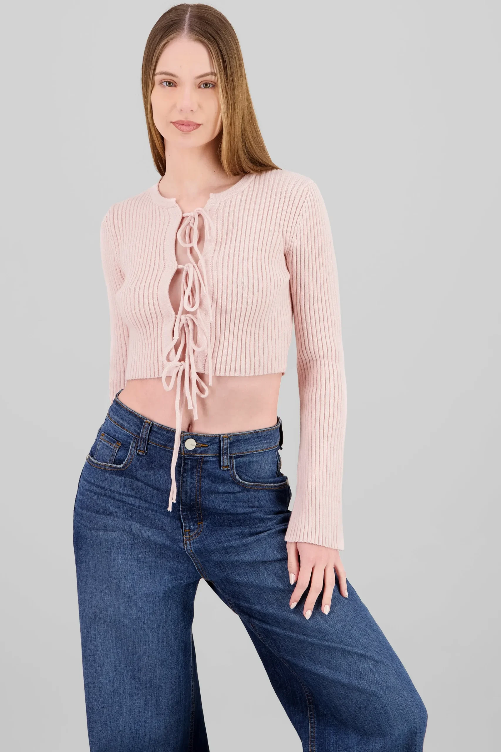 Shasa Knit Cardigan Detail Bow