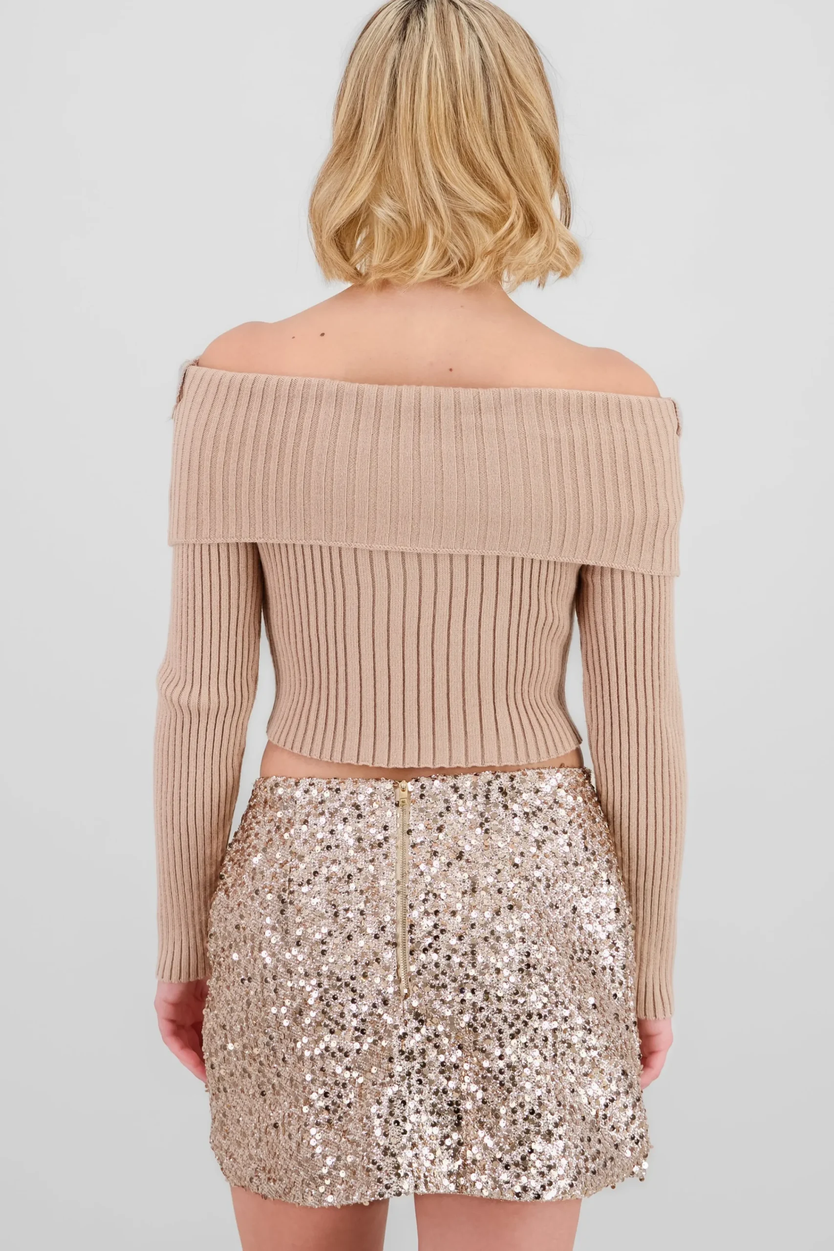 Shasa Knit Off Shoulder Sweater