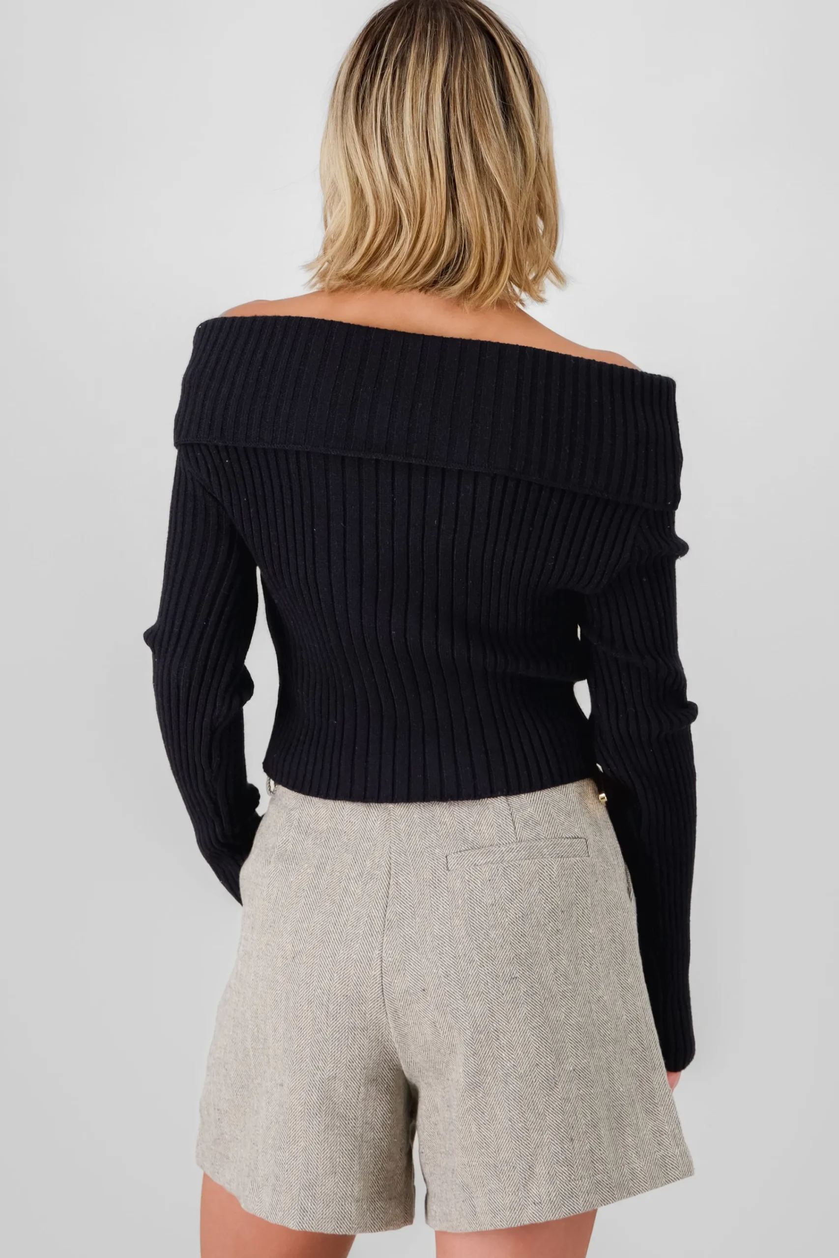 Shasa Knit Off Shoulder Sweater