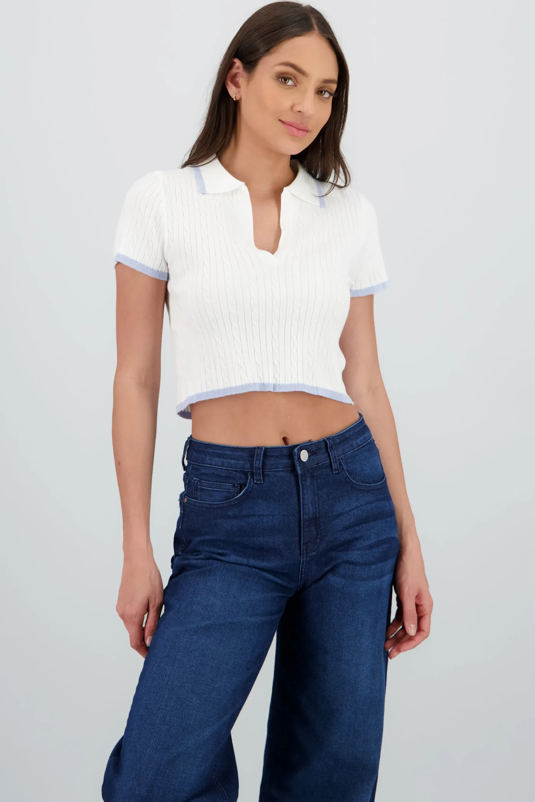 Shasa Knit Polo Top