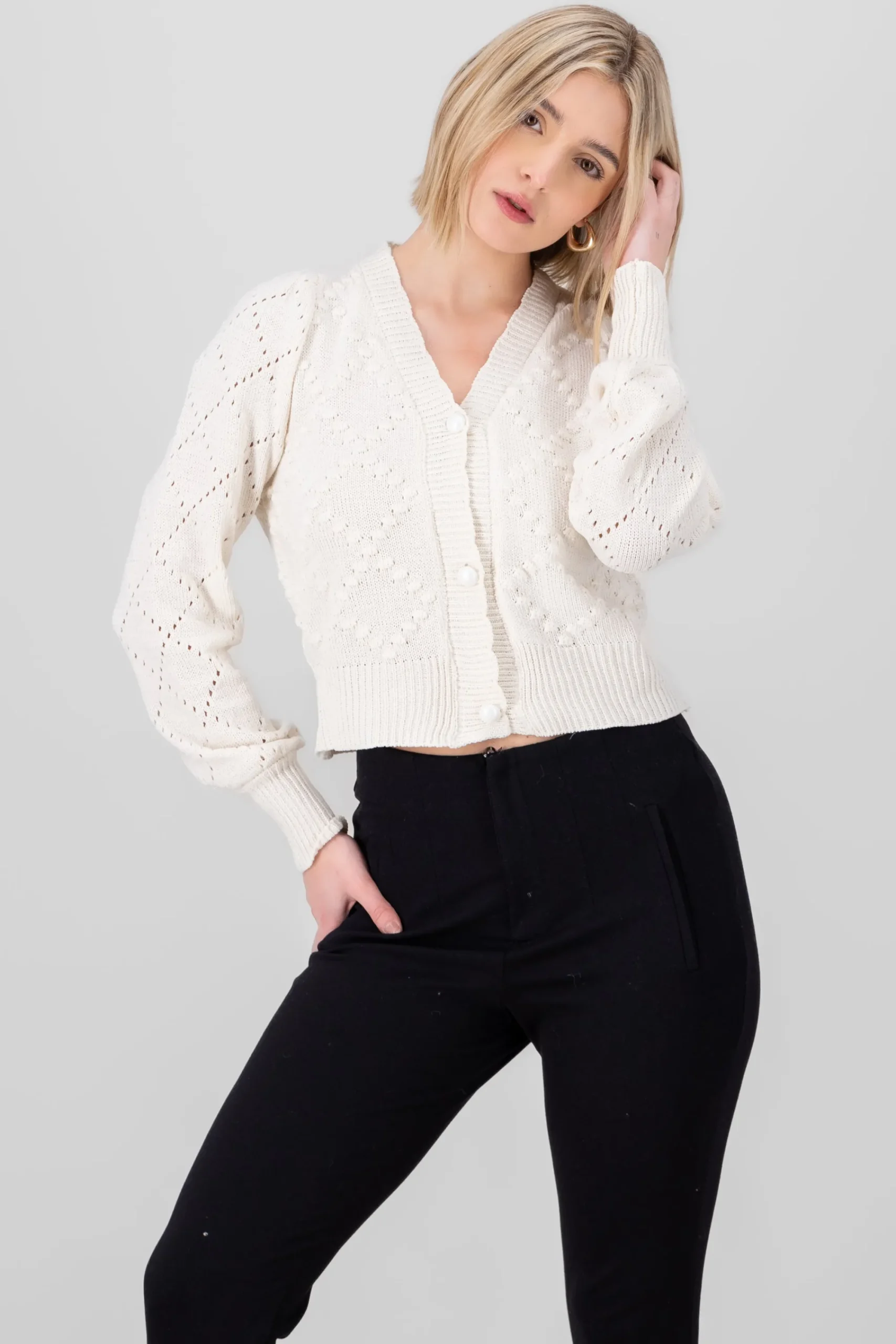 Shasa Knit Textured Cardigan