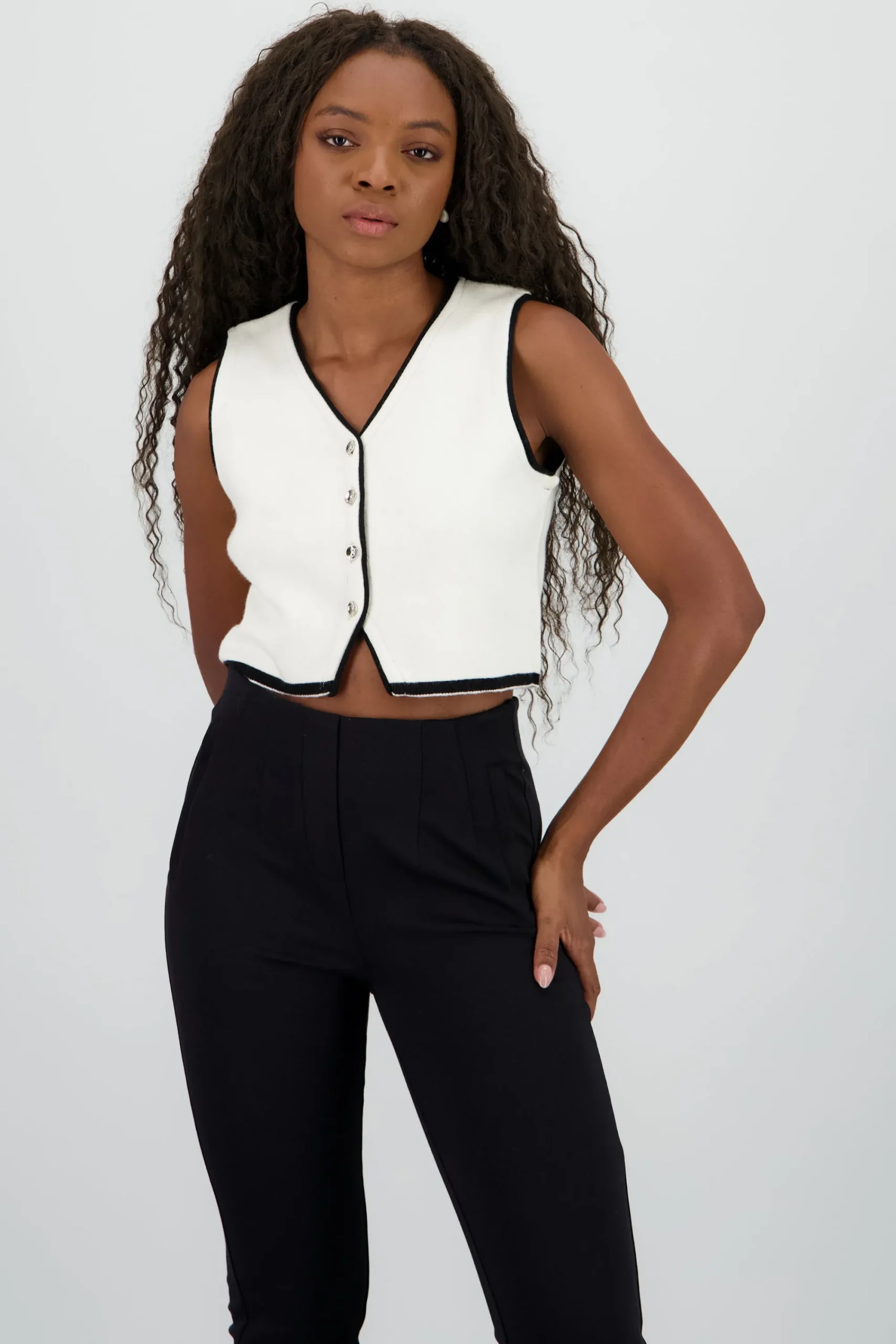 Shasa Knit Vest with Buttons