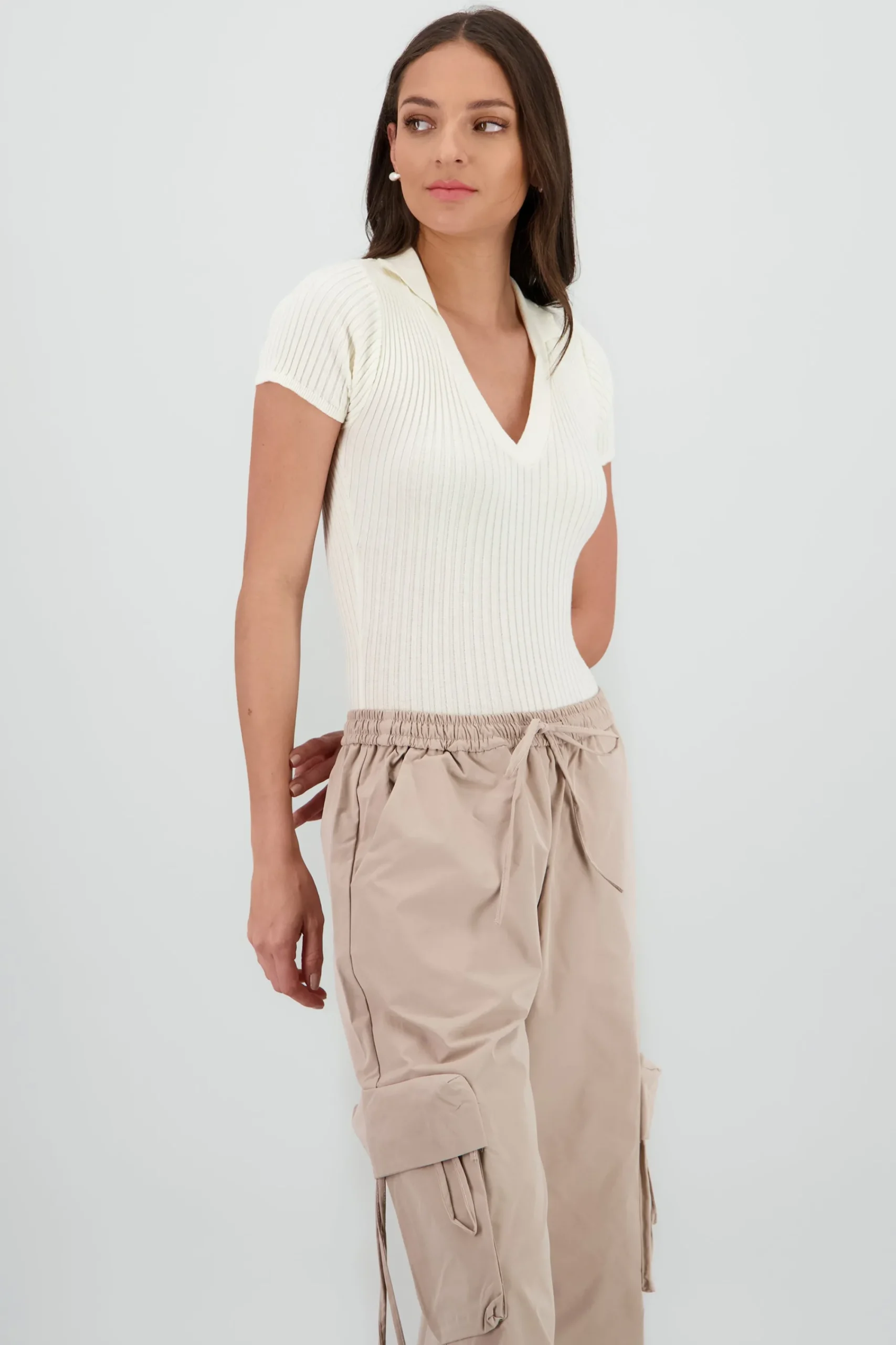 Shasa Knitted Polo Neck Bodysuit