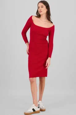 Shasa Knitted Square Neck Dress