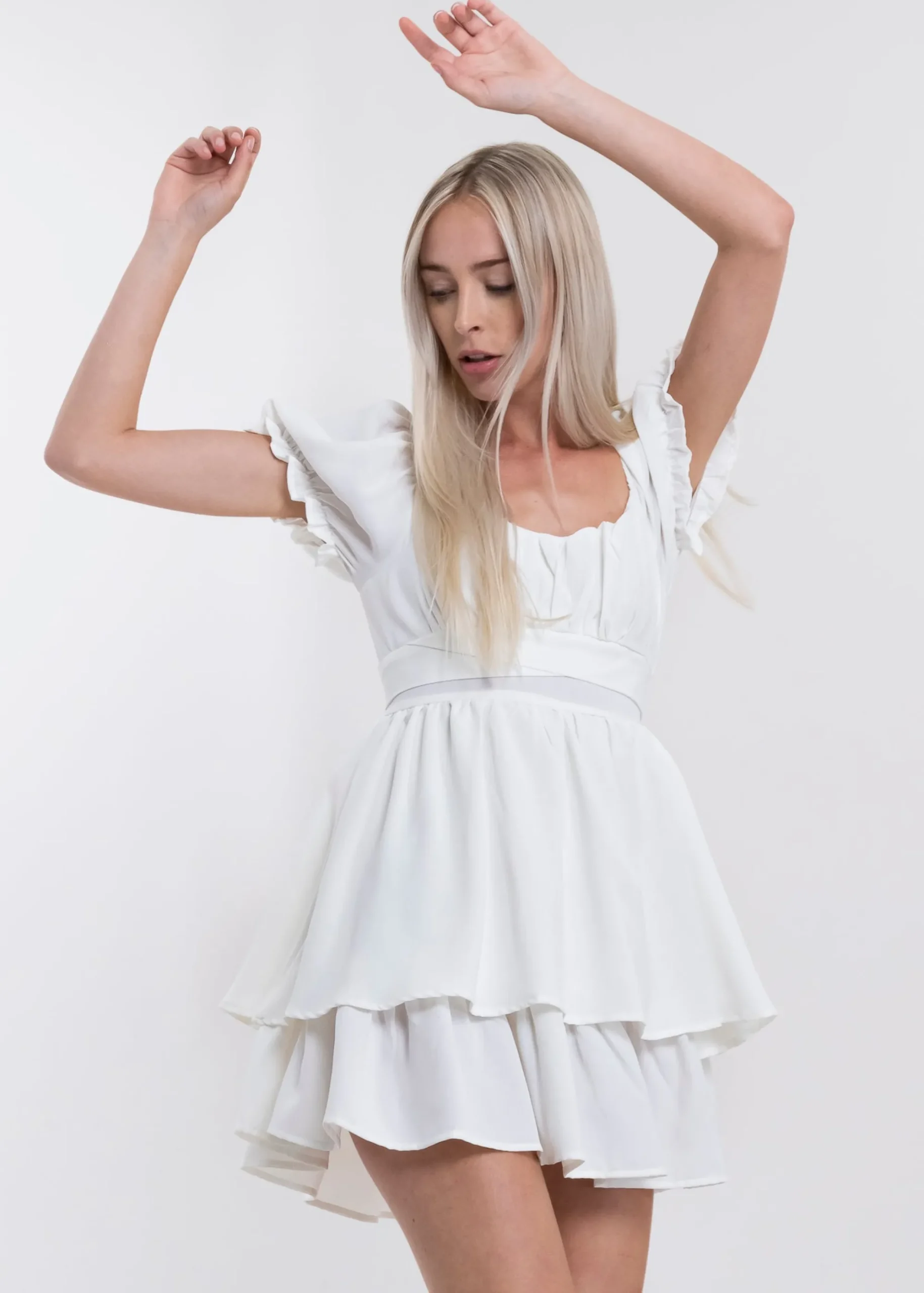 Shasa Layered ruffle mini dress