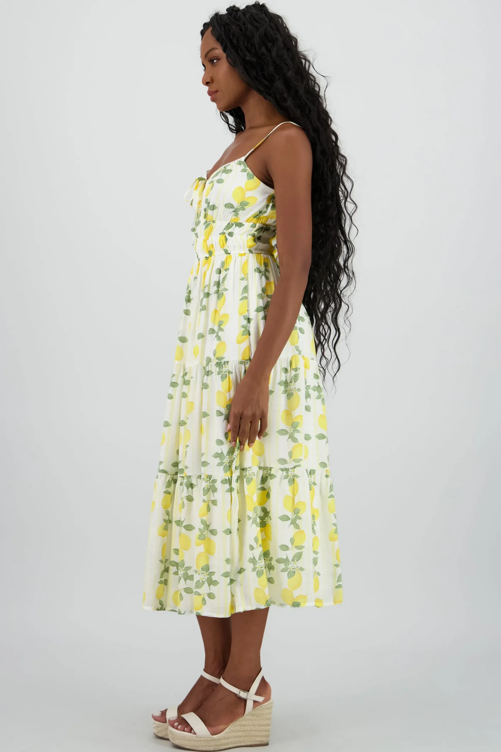Shasa Lemon Print Midi Dress