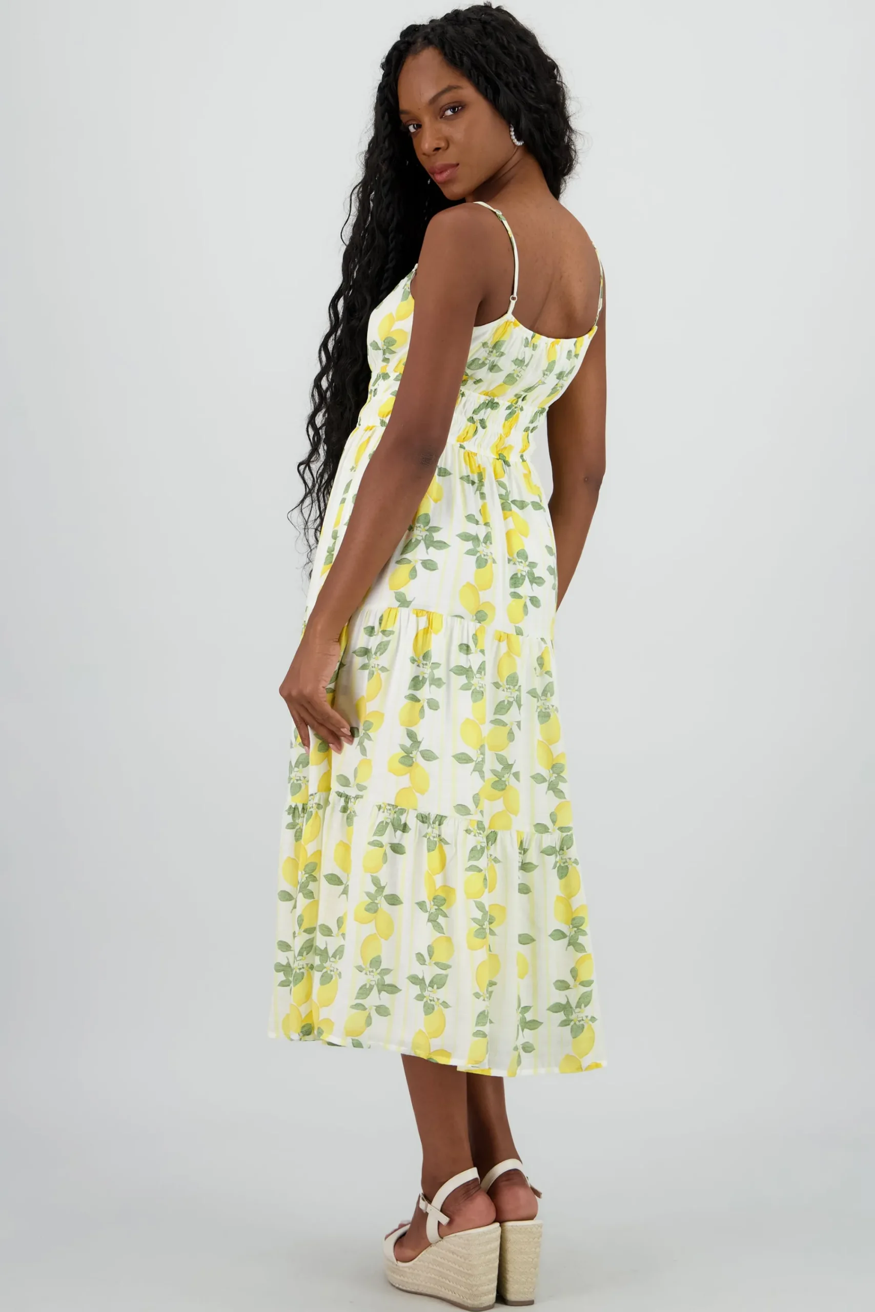 Shasa Lemon Print Midi Dress