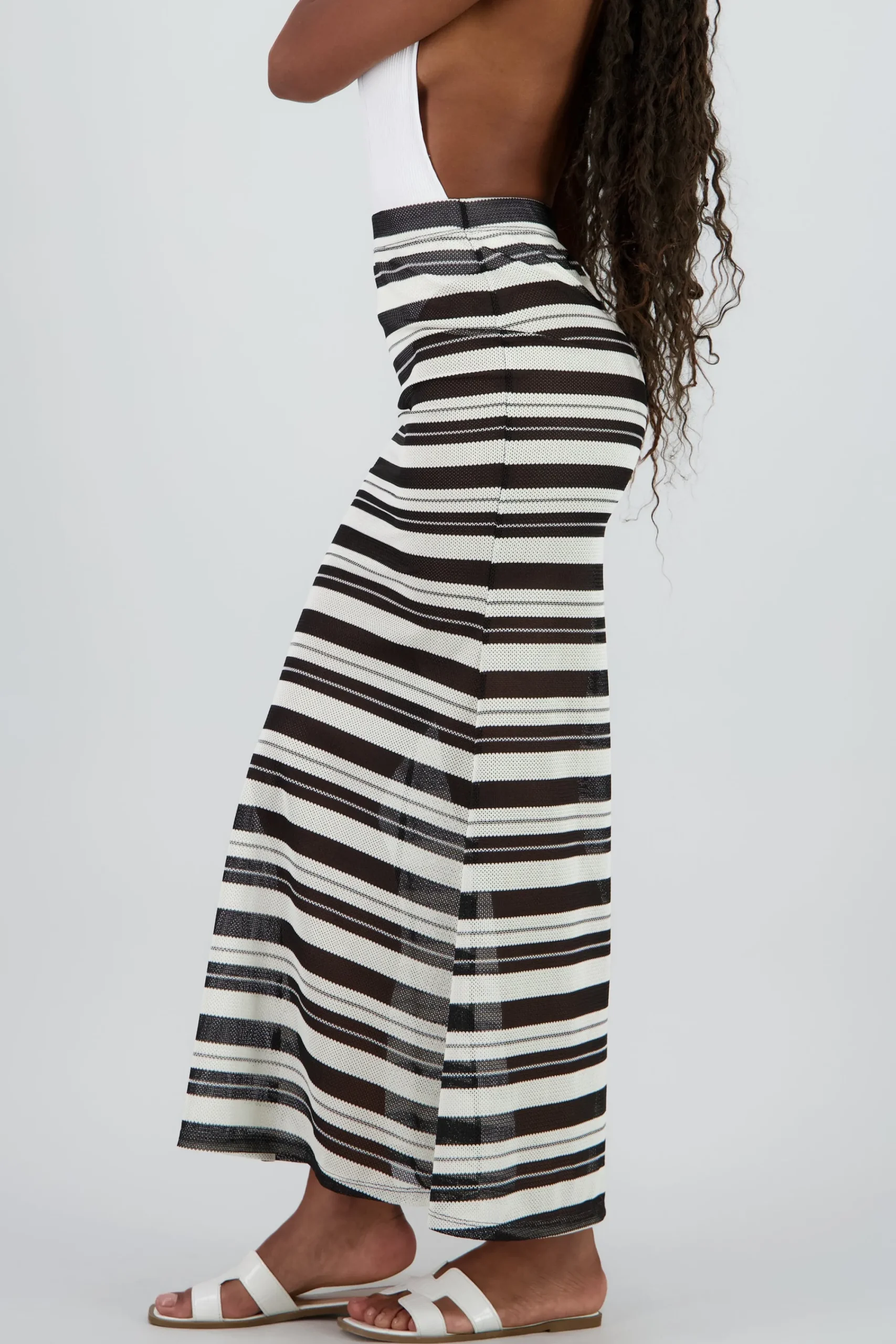 Shasa Lightweight Striped Maxi Skirt