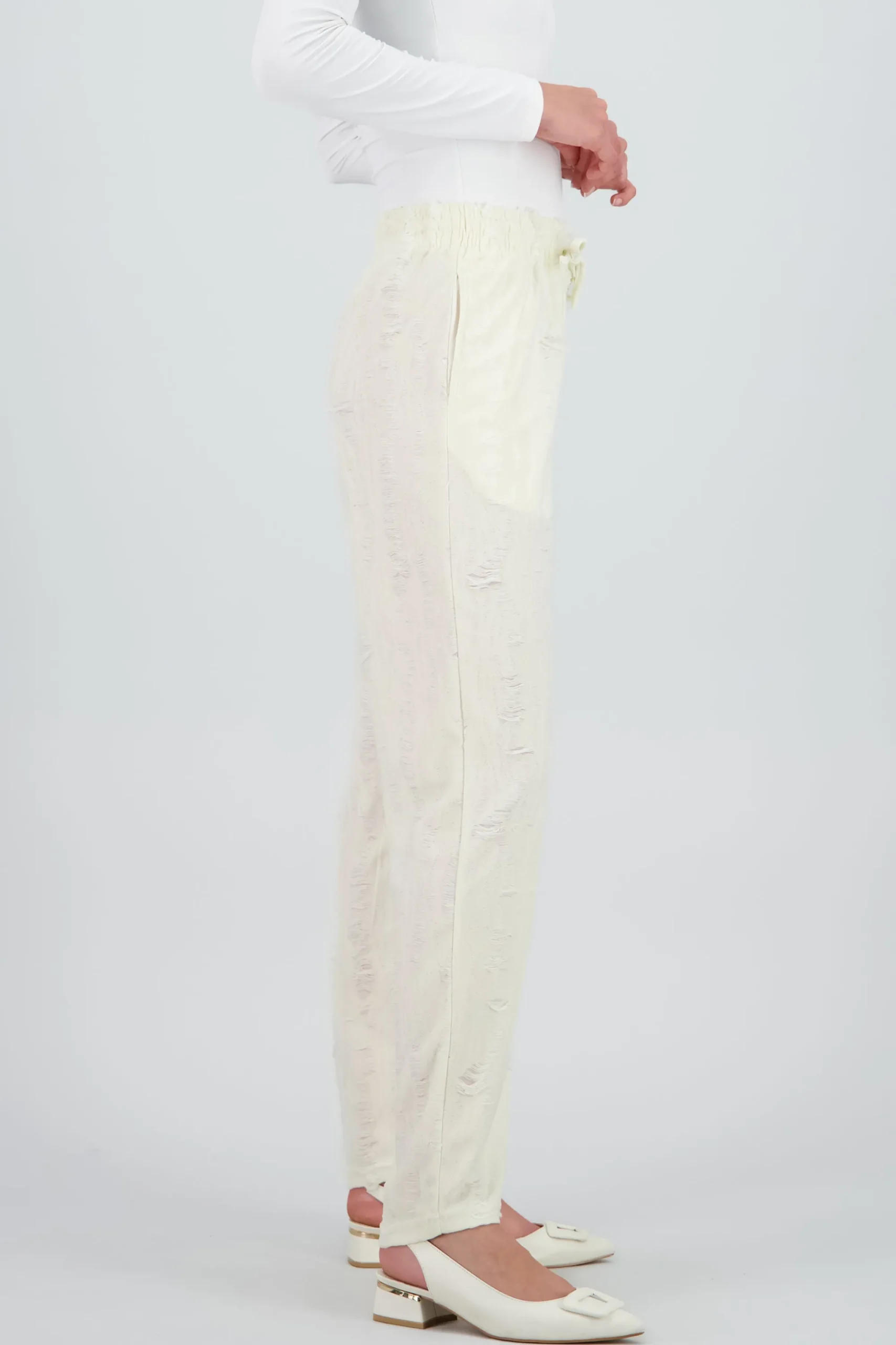 Shasa Lightweight Textured Drawstring Pants