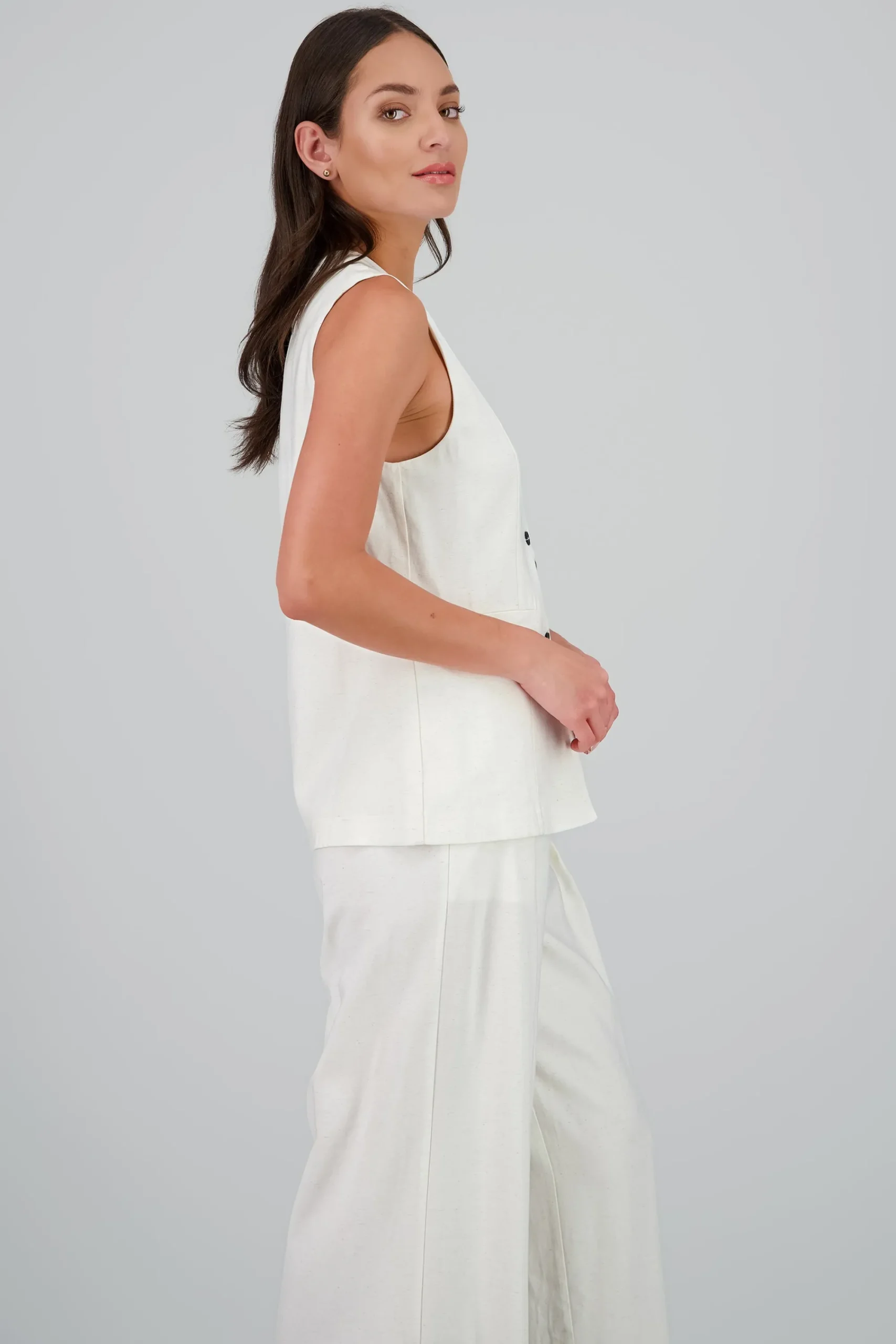 Shasa Long Linen Vest