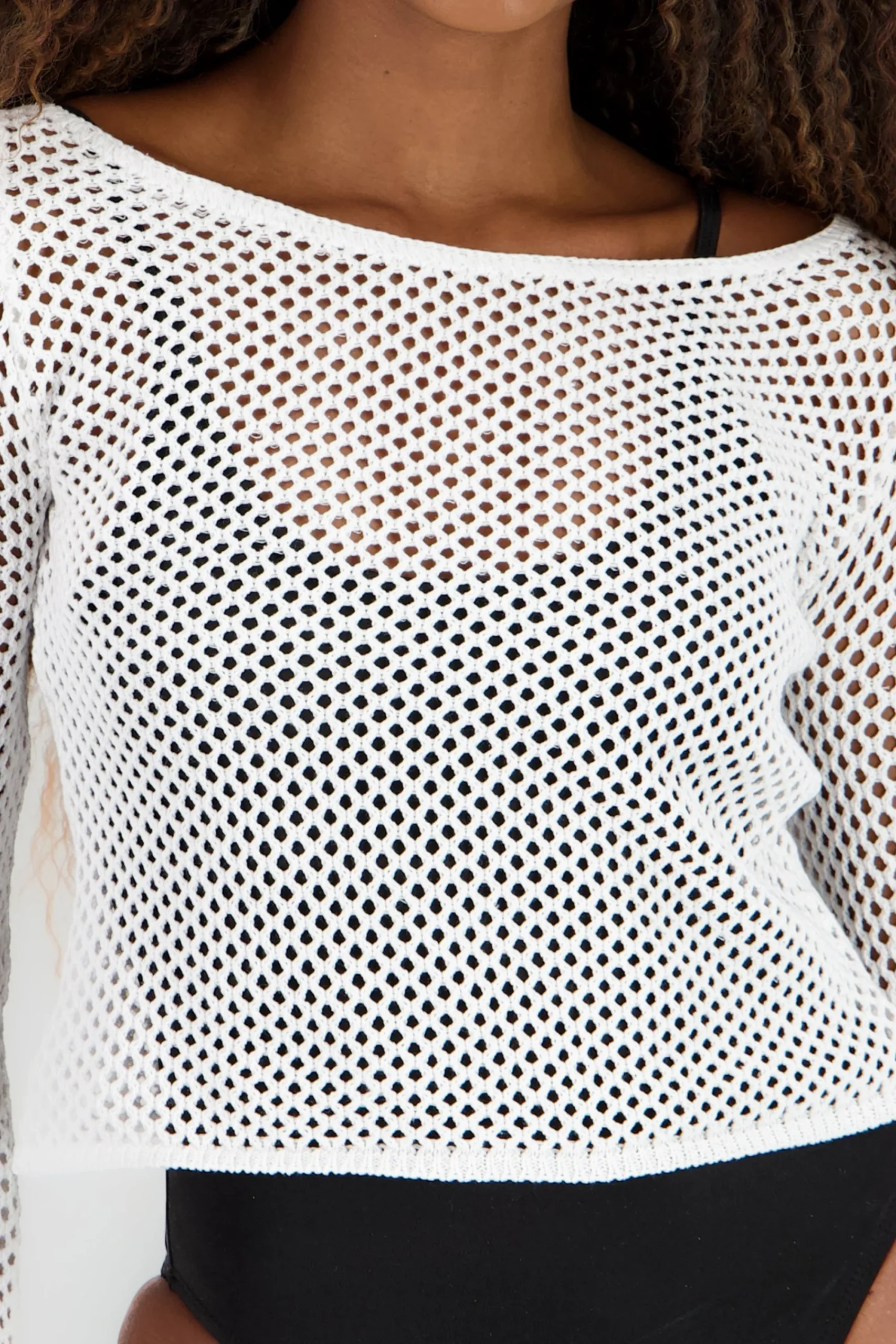 Shasa Long Sleeve Loose Knit Blouse