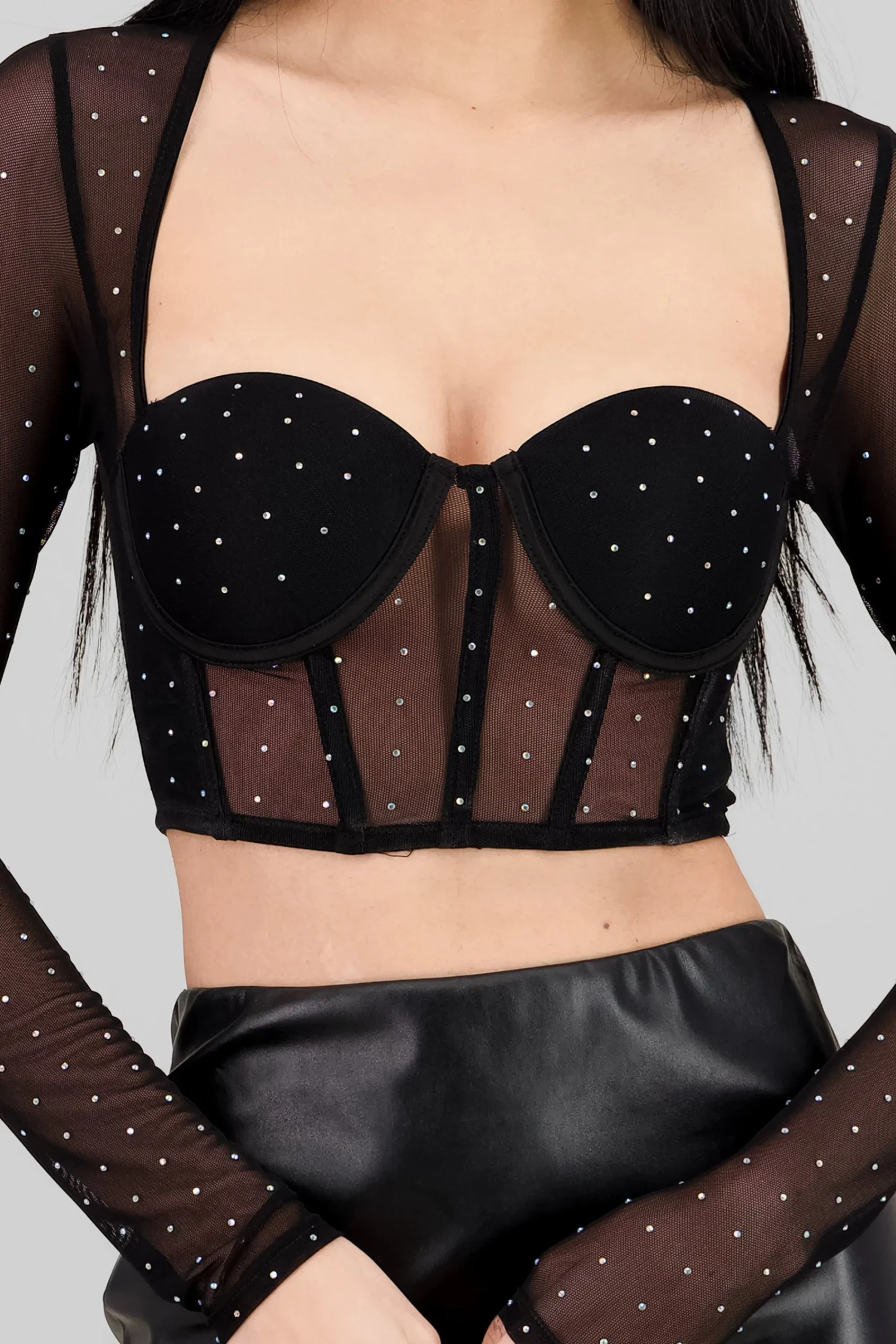 Shasa Long Sleeve Mesh Top